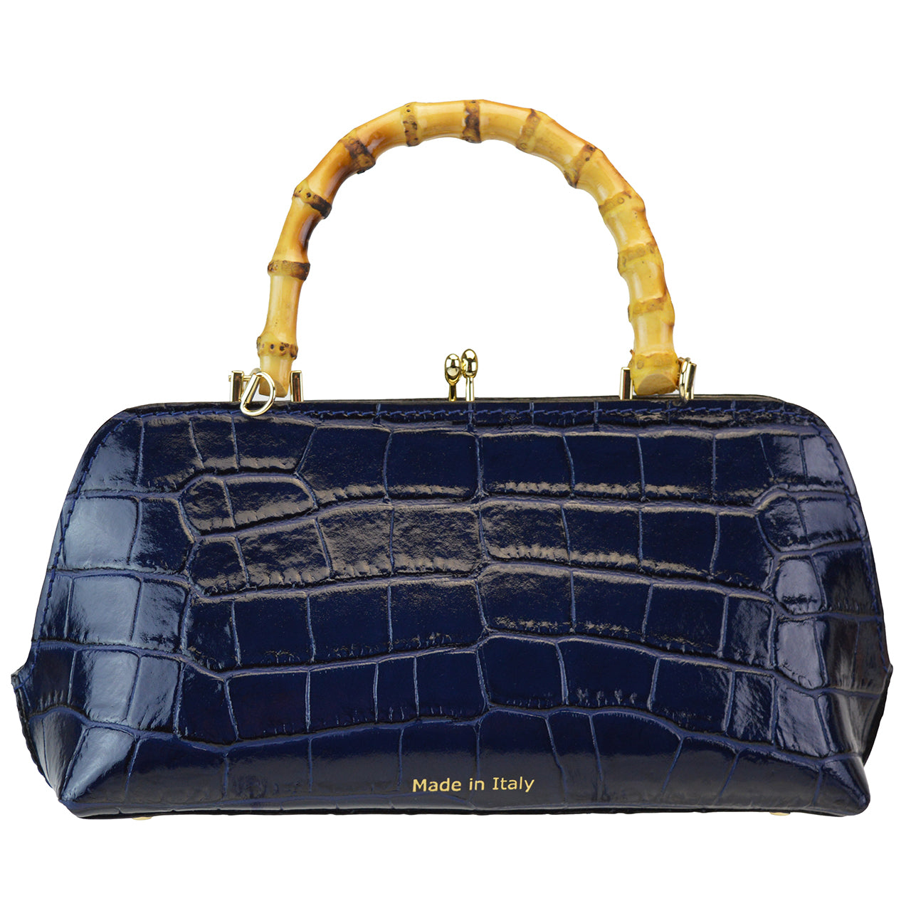 Pratesi Candeli Handbag K565 in genuine leather - Croco-Embossed Black - LQE