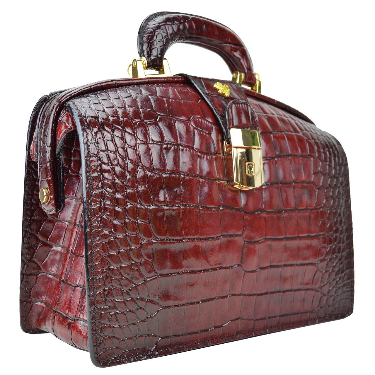 Pratesi Miss Brunelleschi Woman Bag in croco-embossed leather - Brown