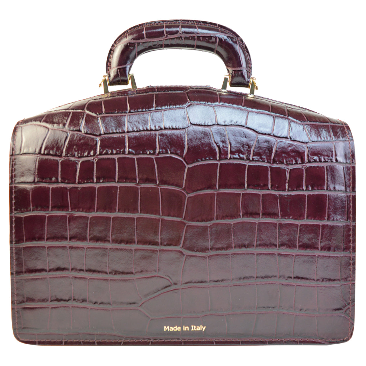 Bolsa Pratesi Miss Brunelleschi em couro italiano com textura de crocodilo - Azul Elétrico