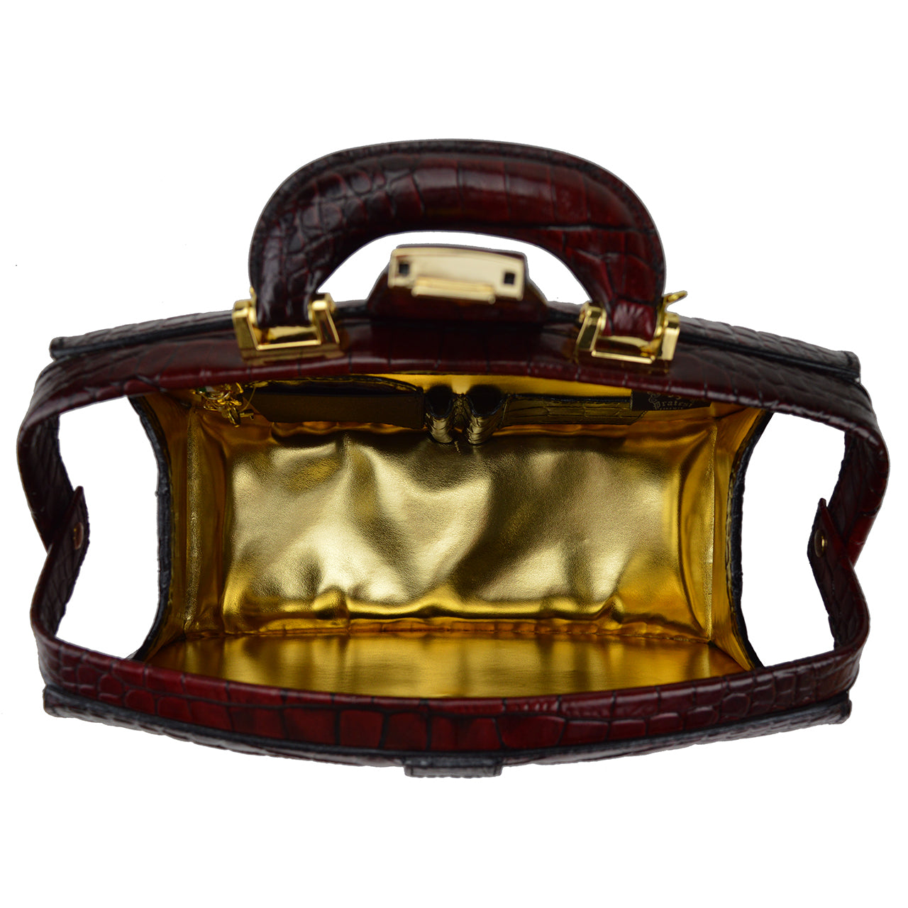 Pratesi Miss Brunelleschi Woman Bag in croco-embossed leather - Cognac