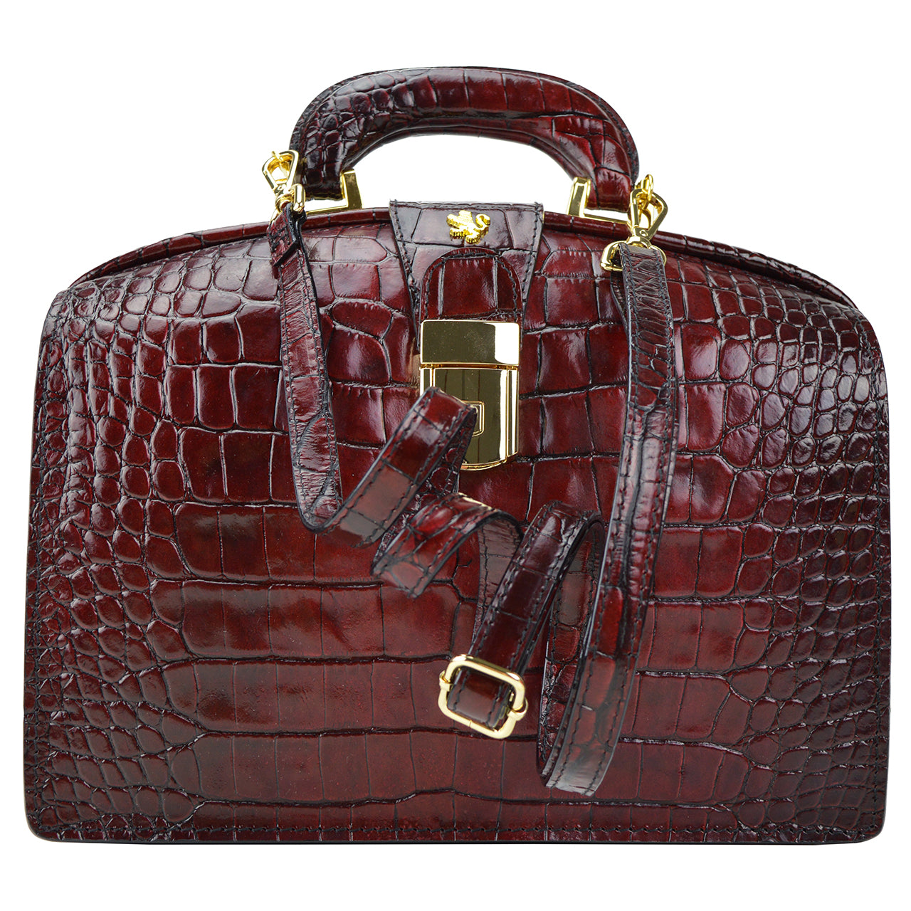 Pratesi Miss Brunelleschi Woman Bag in croco-embossed leather - Black