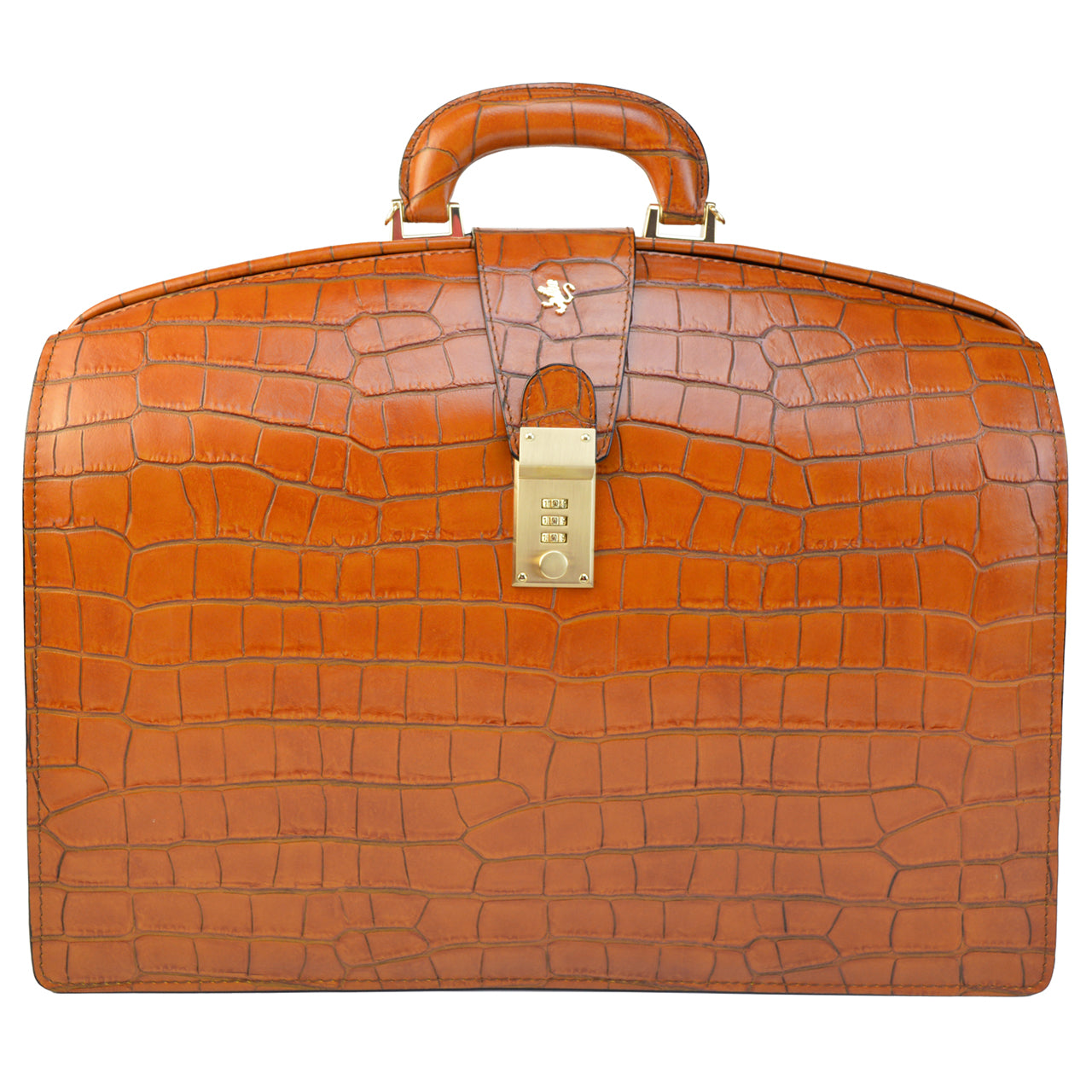 Pratesi Brunelleschi King Briefcase in genuine leather - King Cognac