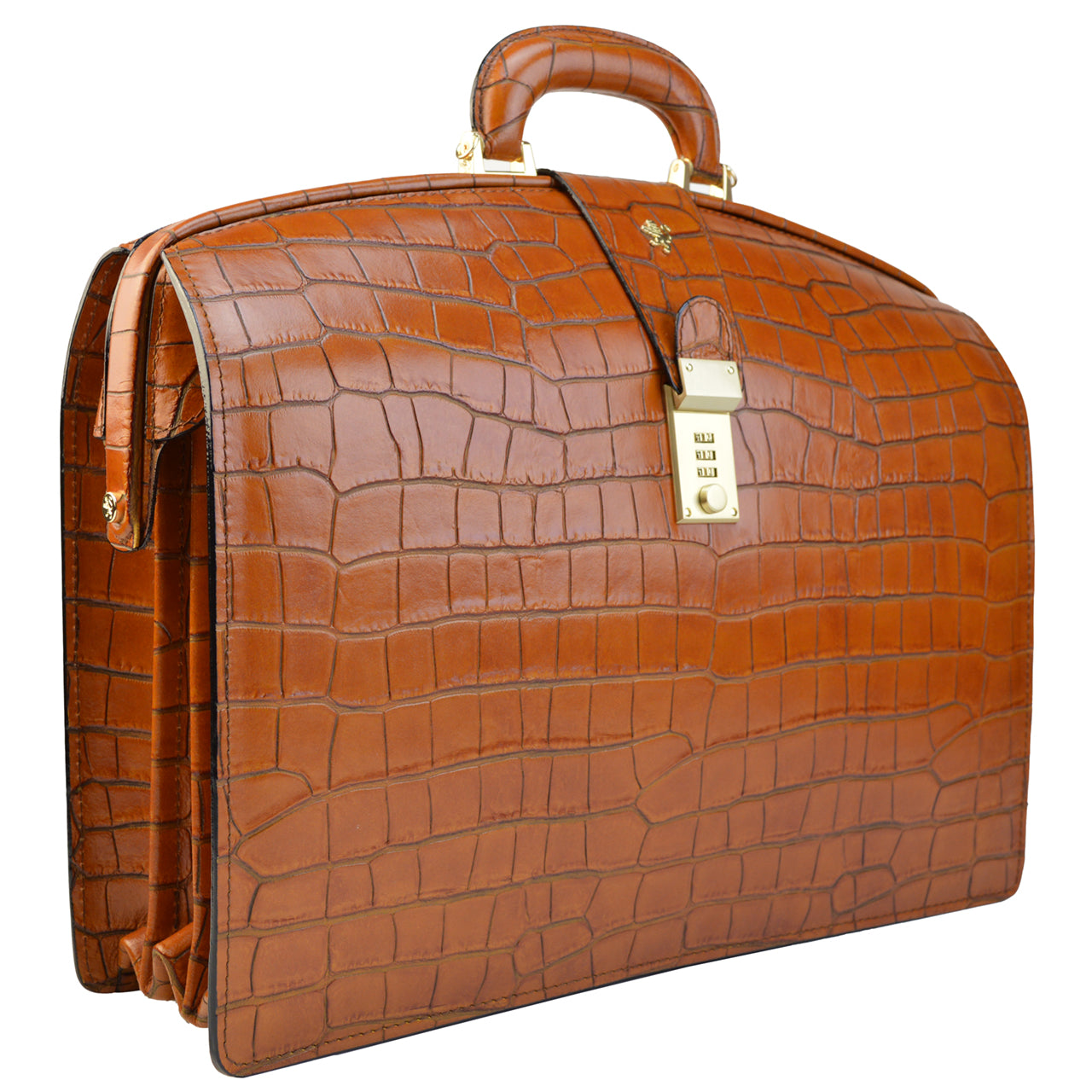 Pratesi Brunelleschi King Briefcase in genuine leather - King Brown