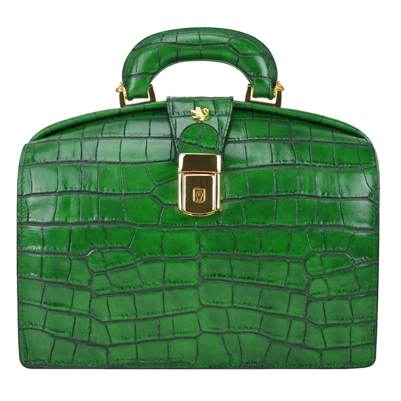 Pratesi Miss Brunelleschi Woman Bag in croco-embossed leather - Emerald