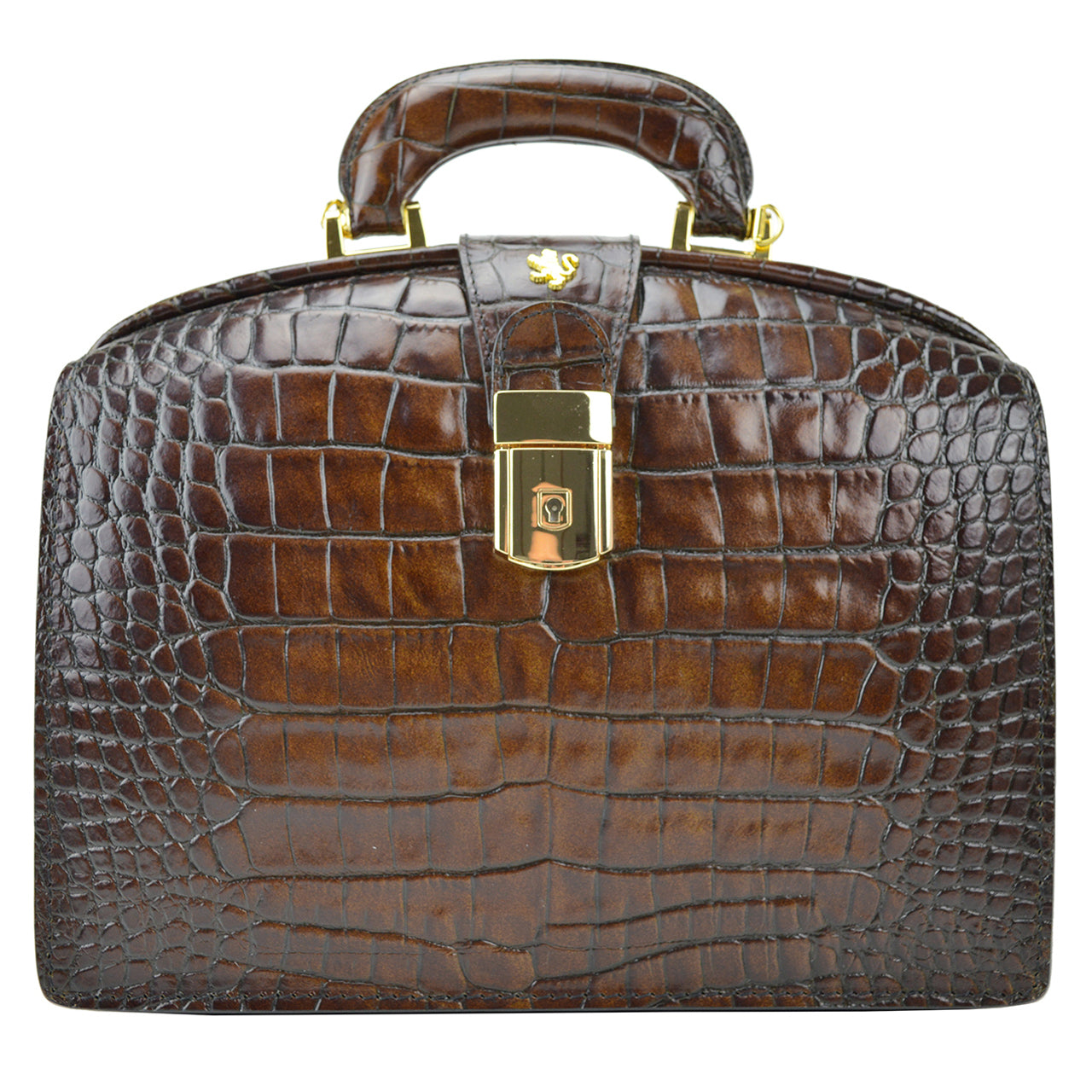 Pratesi Miss Brunelleschi Woman Bag in croco-embossed leather - Brown