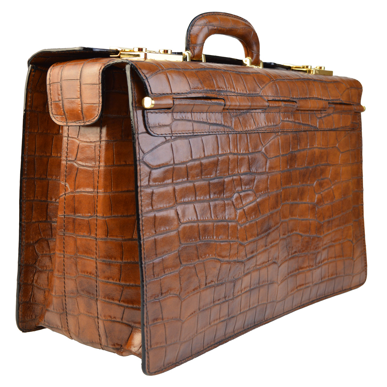 Pratesi Lorenzo il Magnifico King Pilot Case in genuine leather - King Cognac - SZN