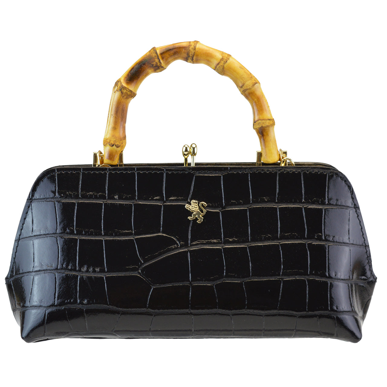 Pratesi Candeli Handbag K565 in genuine leather - Croco-Embossed Black - LQE