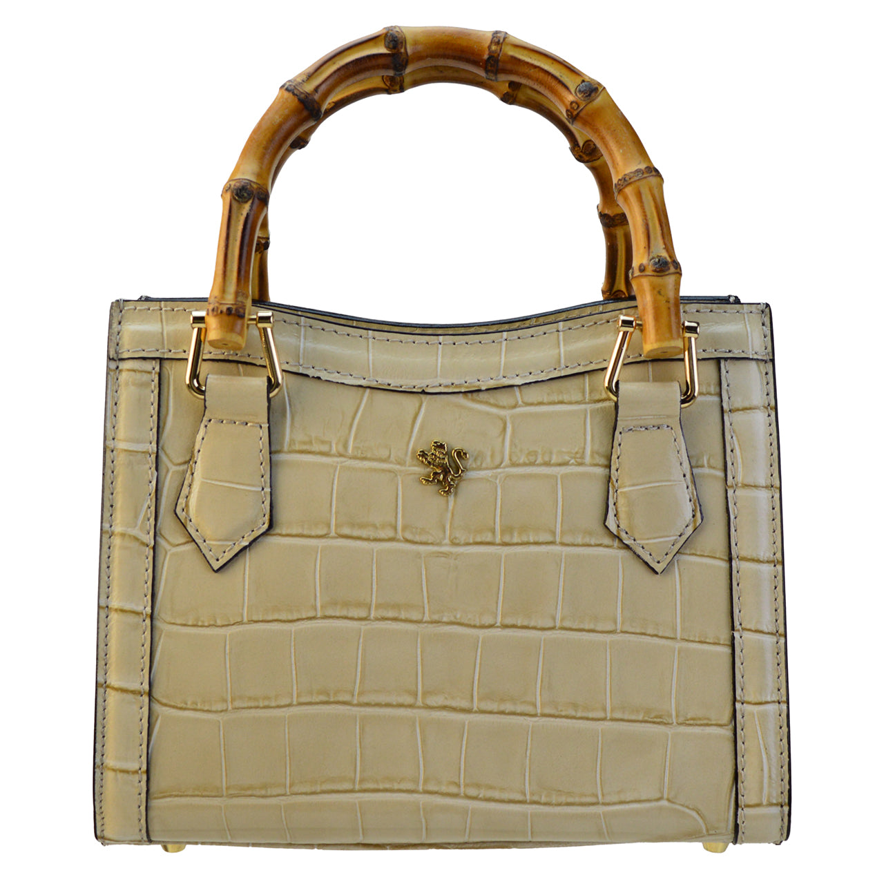 Pratesi Capri K498 Genuine Leather Lady's Bag in croco-embossed Italian leather - White