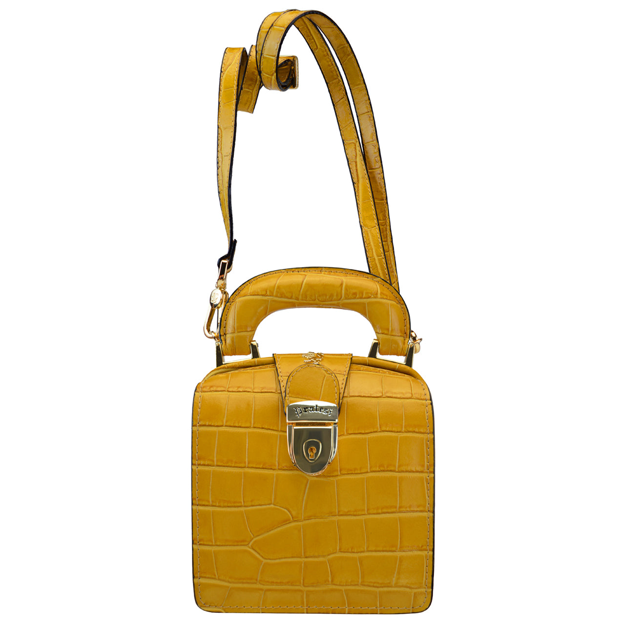 Pratesi Italian Ladies' Handbag in Genuine Croco-Embossed Italian