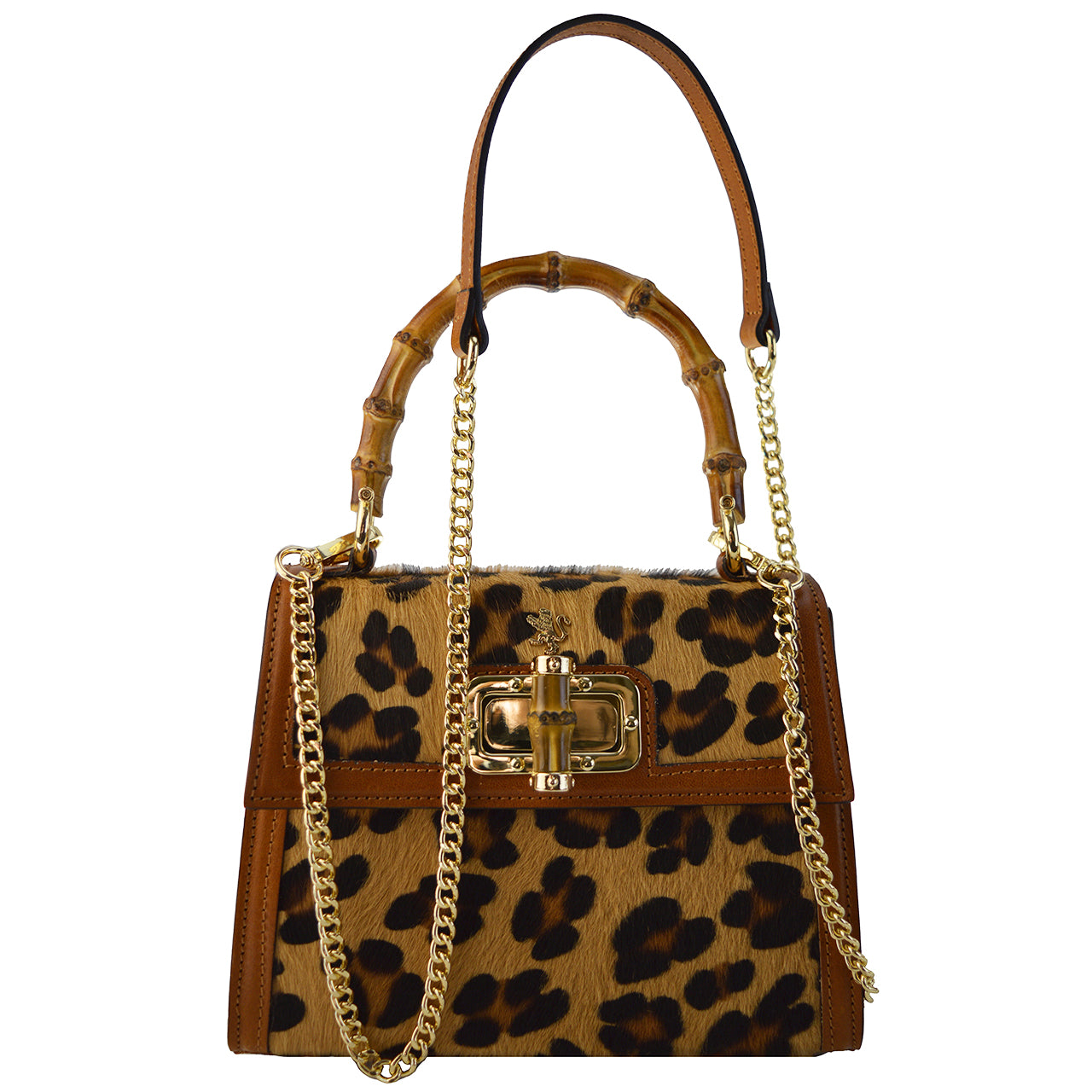 Pratesi Castalia C298/20L Lady Bag in cow leather - Leopardo Cognac