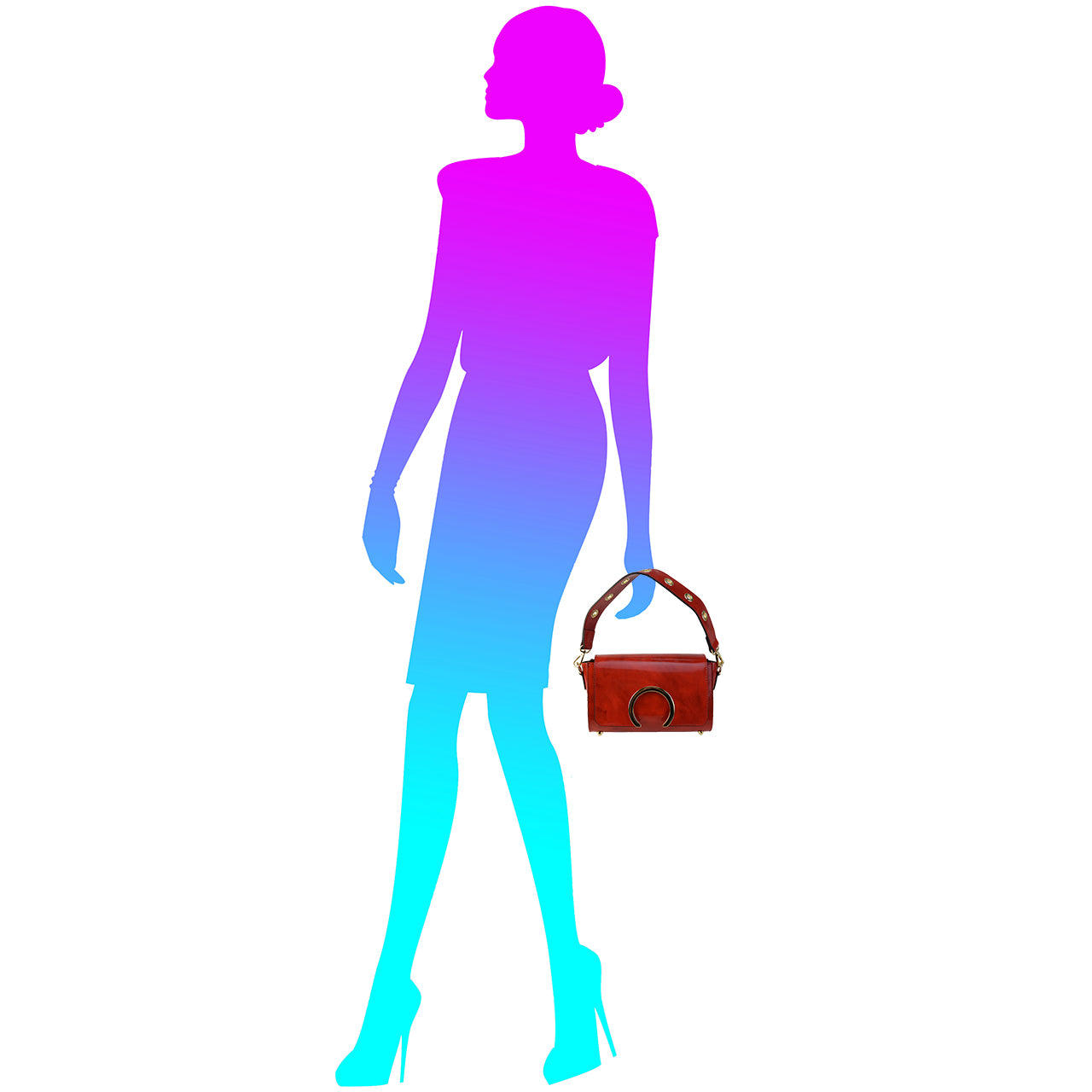 Pratesi Portovenere Italian Handbag in Genuine Italian Brunelleschi Leather - Fuchsia