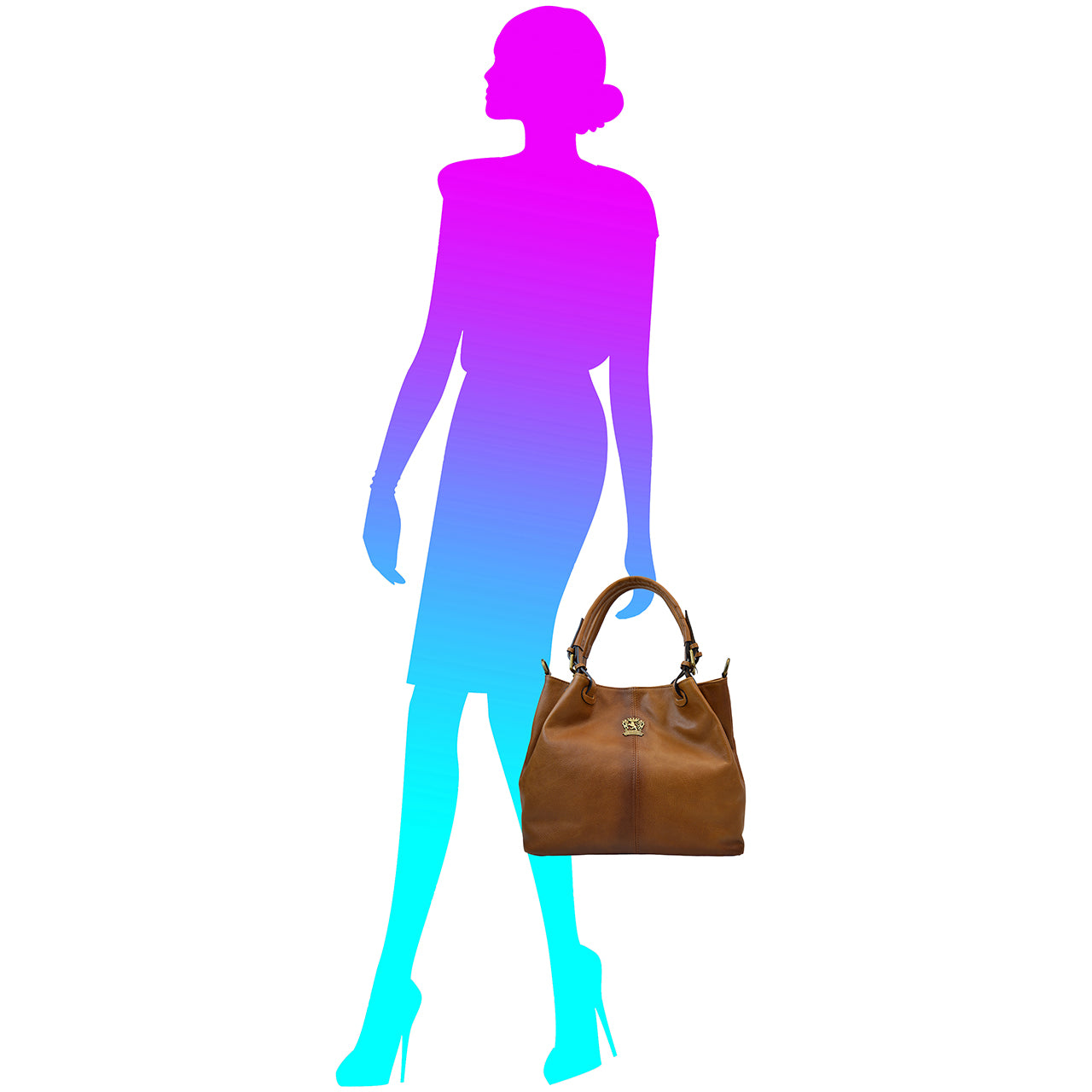 Pratesi Collodi Small, Woman Bag in full grain leather - Bruce Black - LQE2