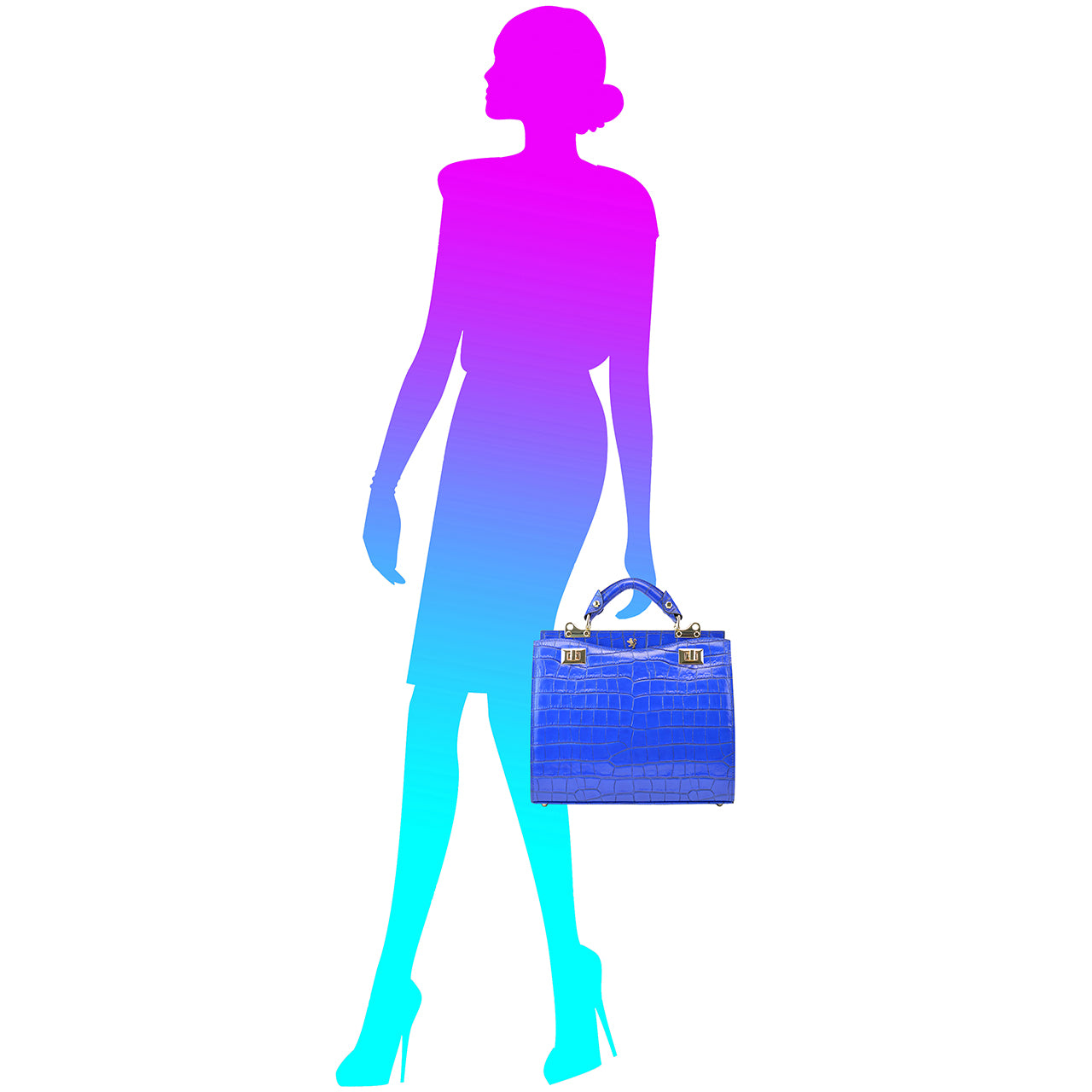 Pratesi Anna Maria Luisa de' Medici K150/32 Lady Bag in cow leather - King Electric Blue - LQE2