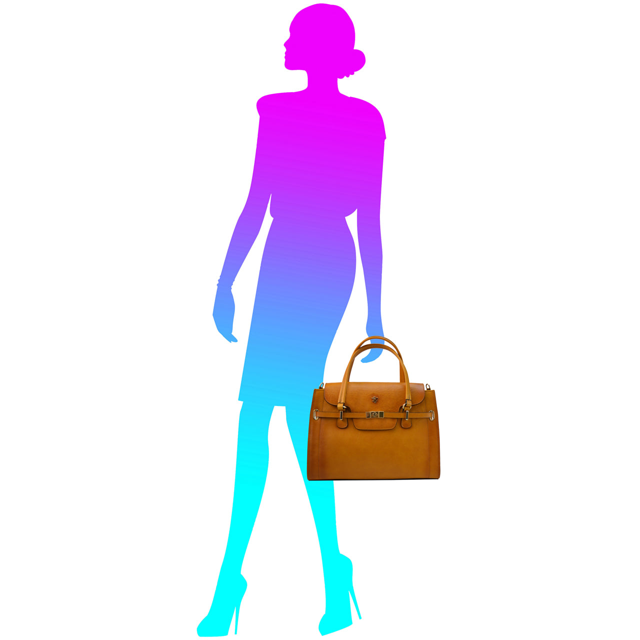 Pratesi Baratti Handbag B305 in Genuine Leather - Bruce Sky Blue - LQE2
