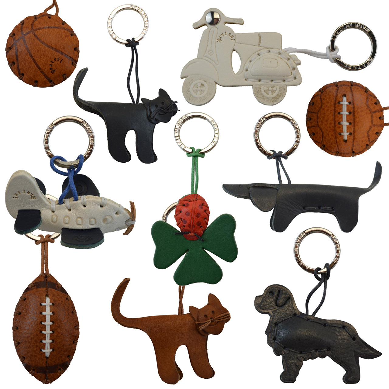 Pratesi Key Holder Charms P111 - Black Dachshund Dog