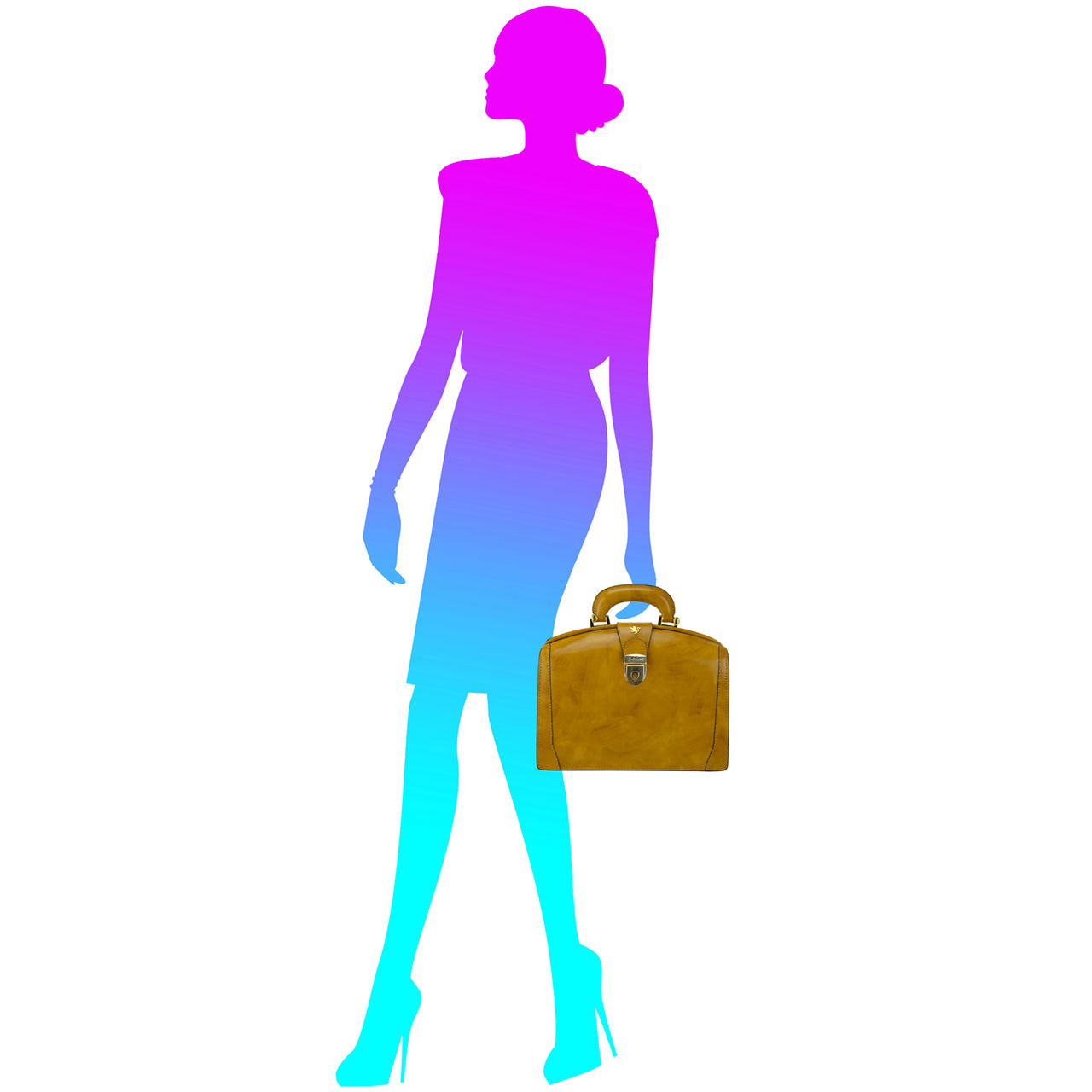 Bolsa Pratesi Miss Brunelleschi em couro italiano genuíno - Laranja