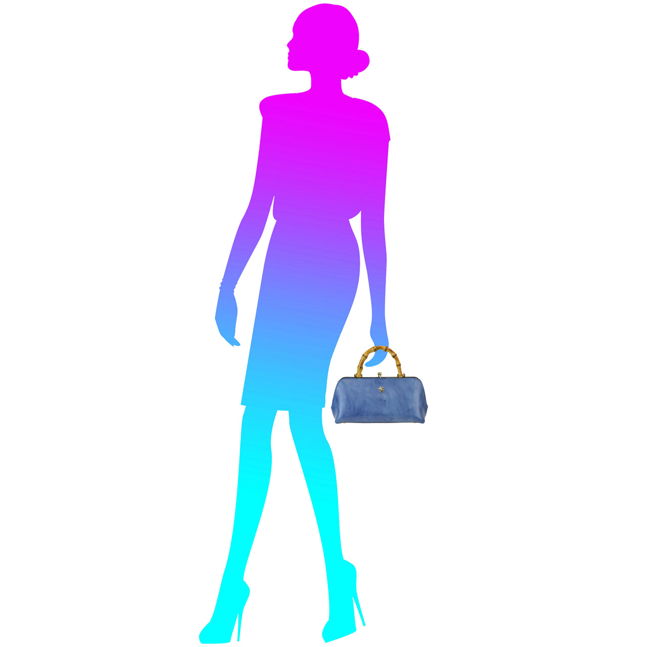 Pratesi Candeli Handbag R565 in genuine leather - Brunelleschi Blue - LQE