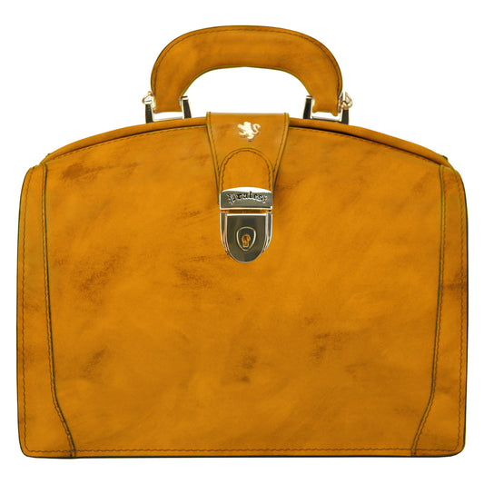 Bolsa Pratesi Miss Brunelleschi em couro italiano genuíno - Laranja