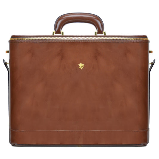 Pratesi Raphaello Laptop Bag 17 en piel de vaca - Raphaello Laptop Bag R116/17 Café