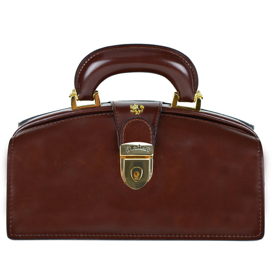 프라테시 레이디 브루넬레스키 백, 이탈리아산 천연 가죽 - 커피색