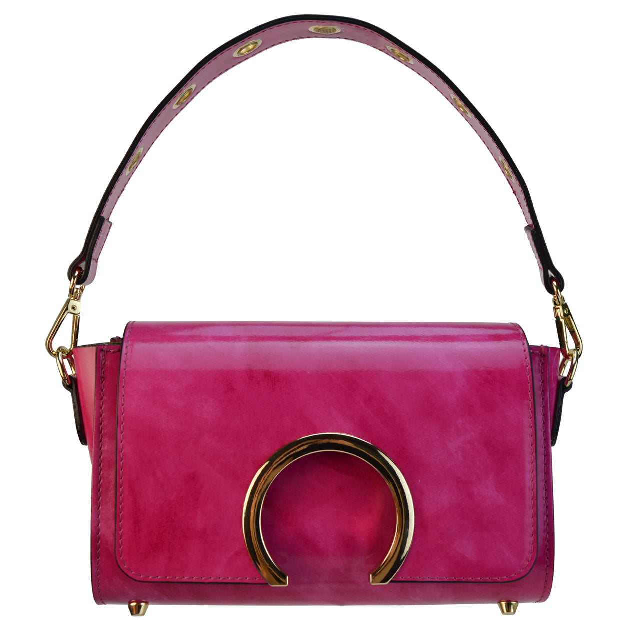 Pratesi Portovenere Italian Handbag in Genuine Italian Brunelleschi Leather - Fuchsia