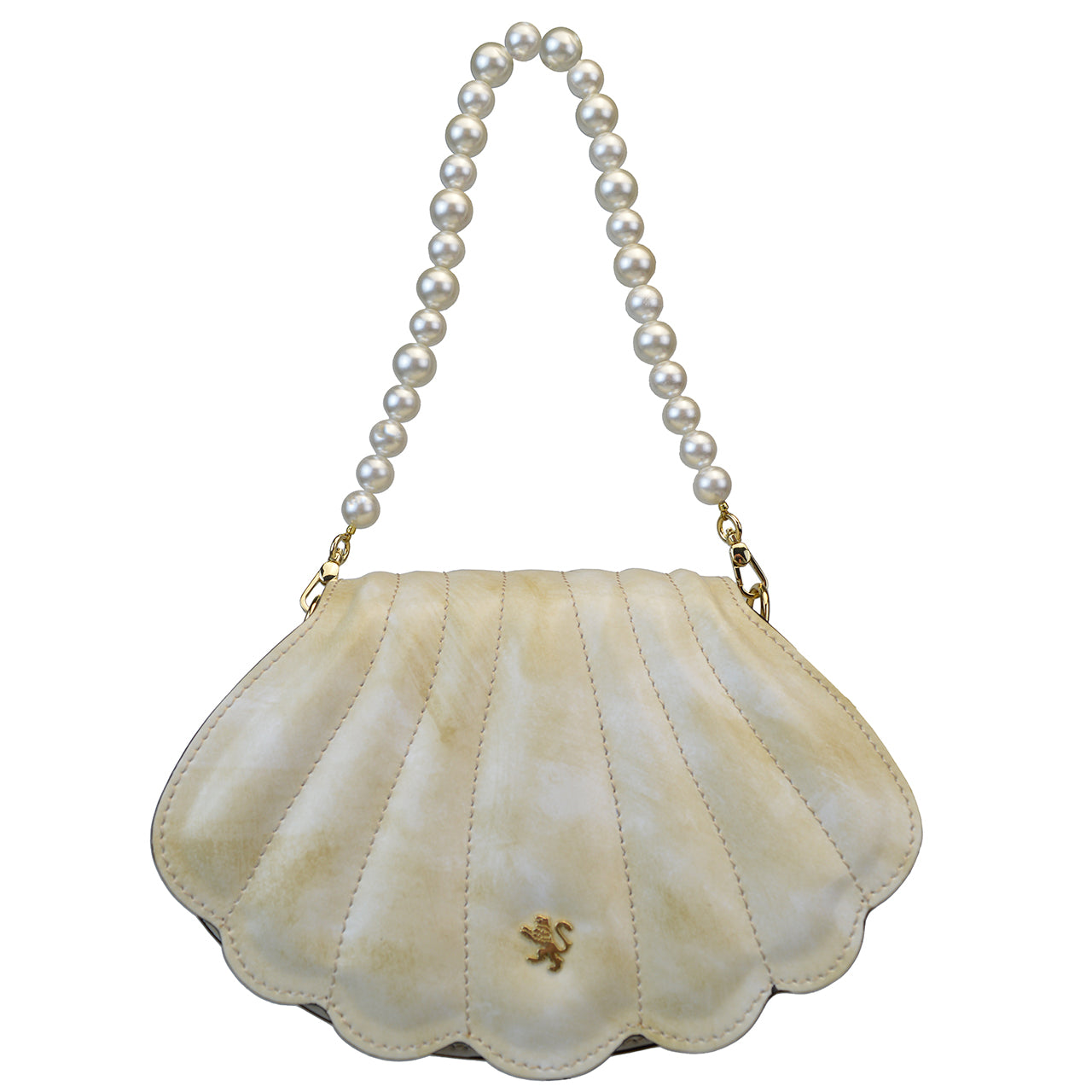 Pratesi Shell R322 Crossbody bag in Radica Genuine Leather - Radica White - LQE2