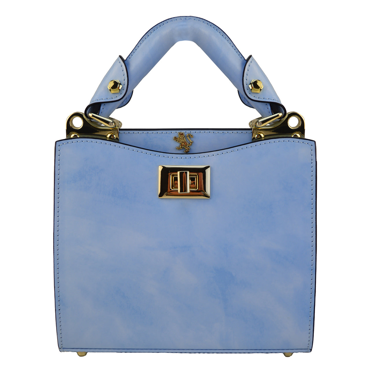 Bolso Señora Pratesi Anna Maria Luisa de' Medici Pequeño en cuero de vaca R150/20 - Radica Azul Cielo