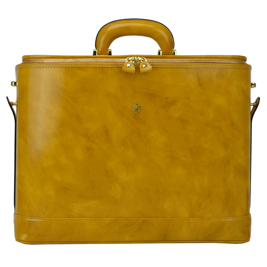 Pratesi Raphaello Laptop Bag 17 en piel de vaca - Raphaello Laptop Bag R116/17 Mostaza