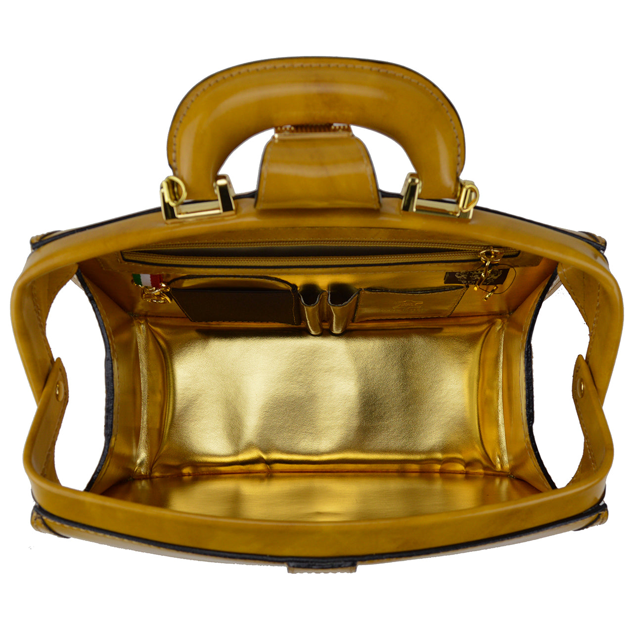 Bolsa Pratesi Miss Brunelleschi em couro italiano genuíno - Laranja