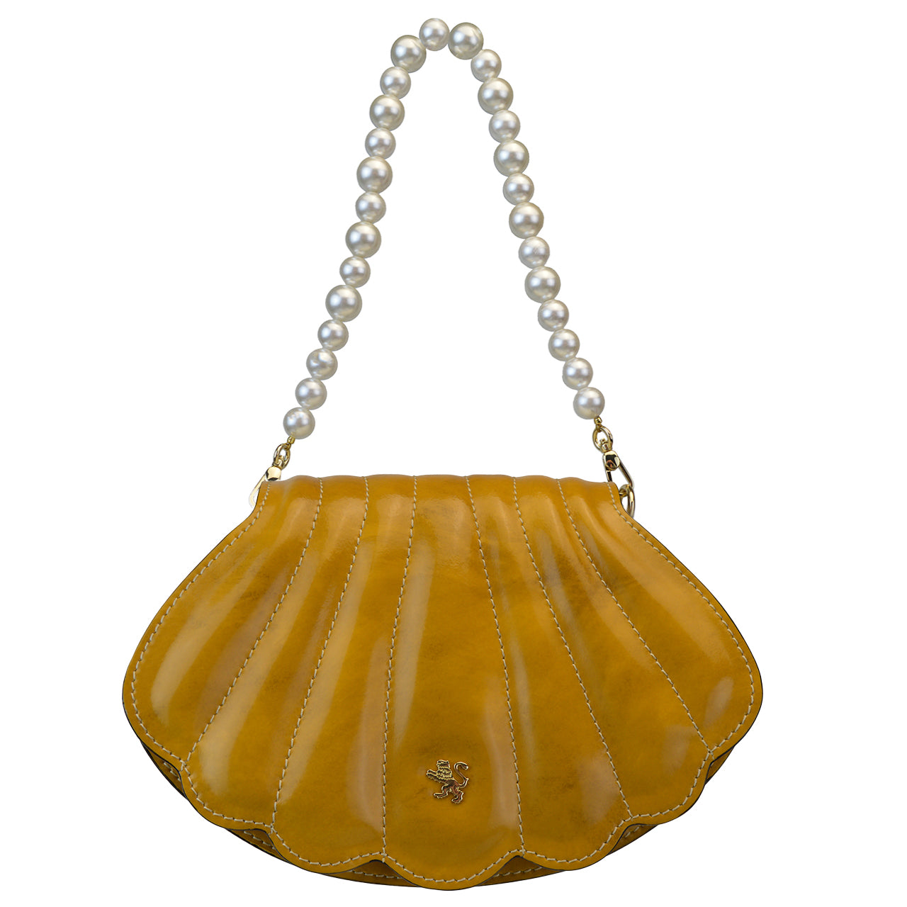 Pratesi Shell R322 Crossbody bag in Radica Genuine Leather - Radica Mustard - LQE2