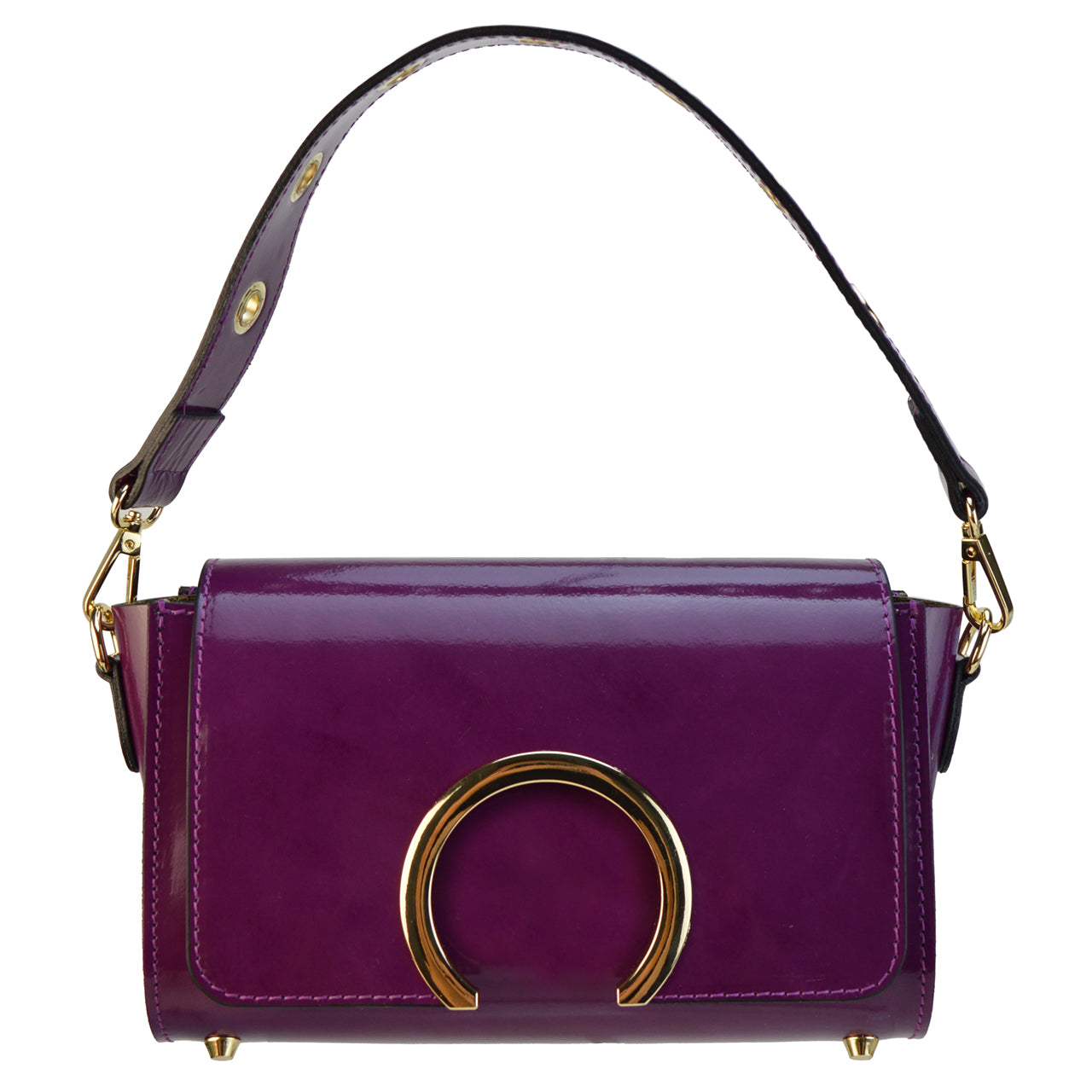 Sac à main italien Pratesi Portovenere en véritable cuir Brunelleschi italien - Violet