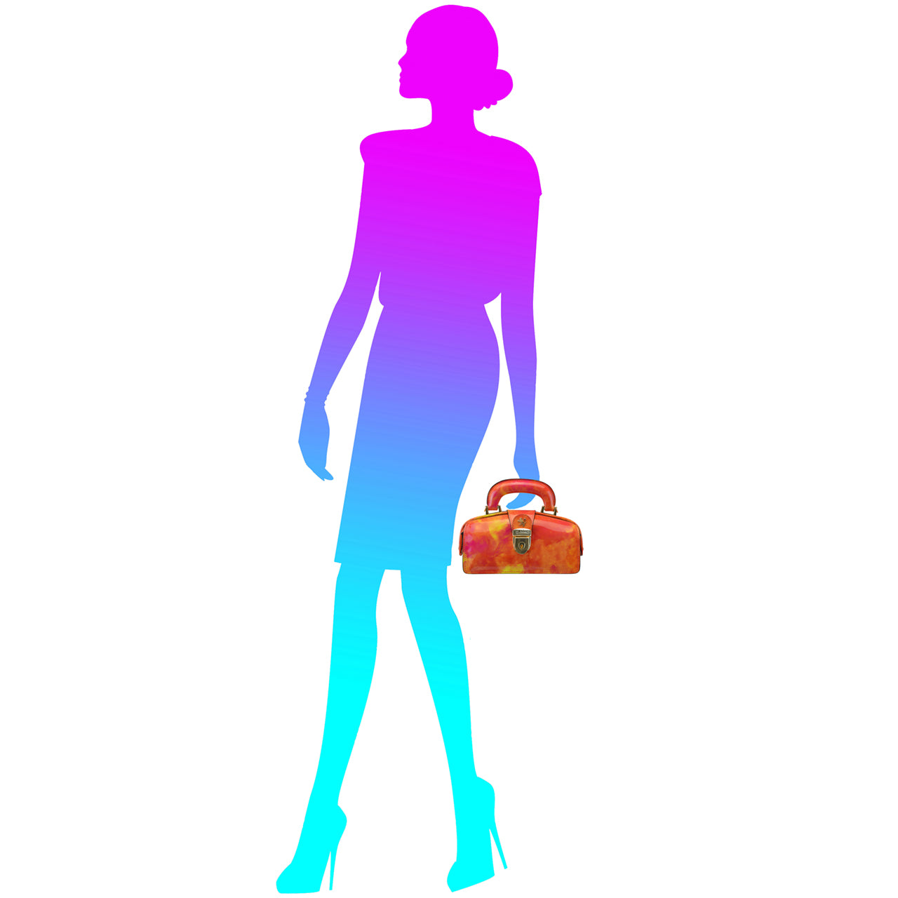 Pratesi Brunelleschi Mini Handbag in Genuine Italian Patent Leather - Fusion Brown