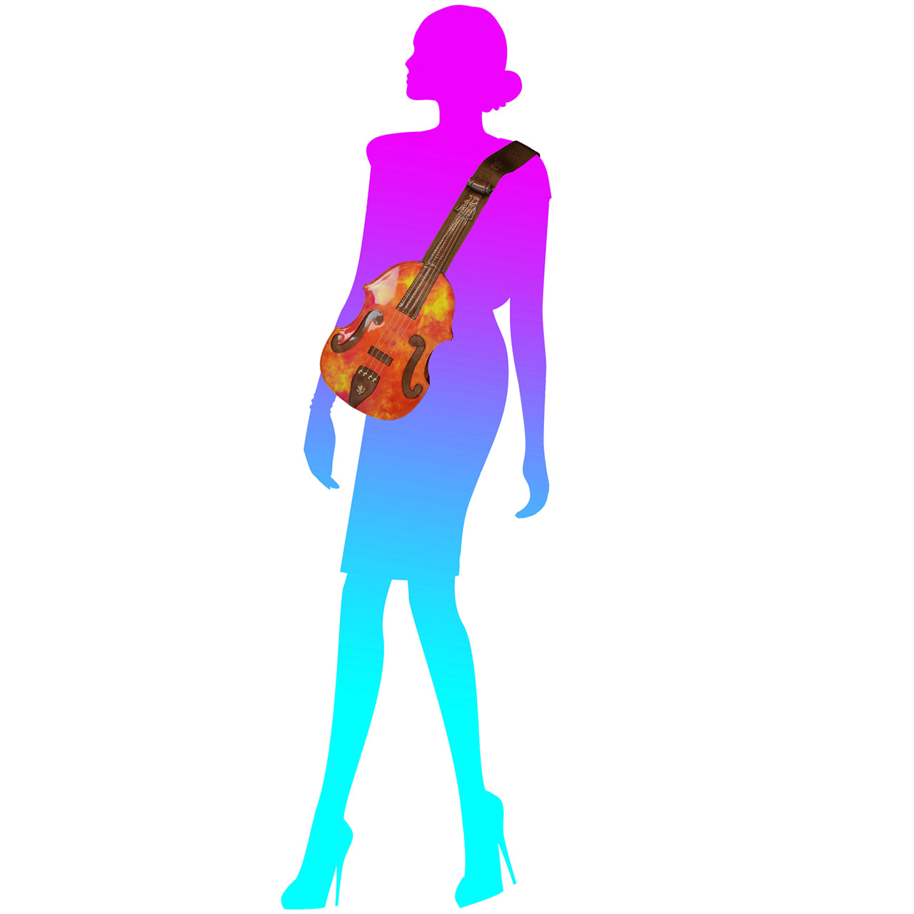 Mochila Pratesi Violino em couro envernizado genuíno Fusion - Laranja Envernizado