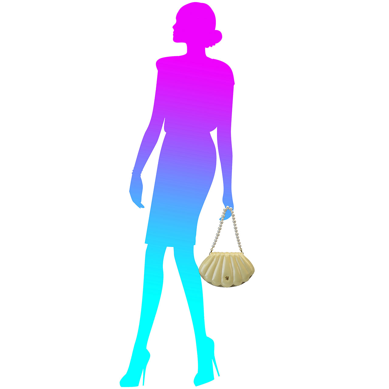 Pratesi Shell V322 bag in patent calfskin - patent White - LQE2