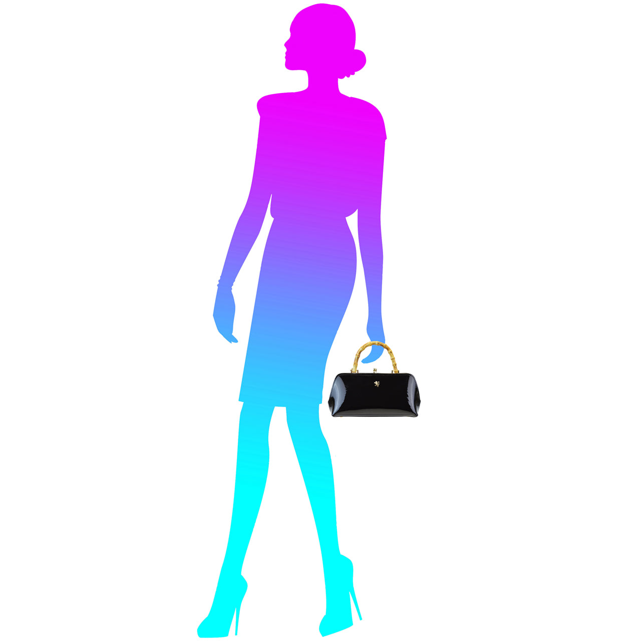 Pratesi Candeli Handbag V565 in patent calfskin - Patent Blach - LQE