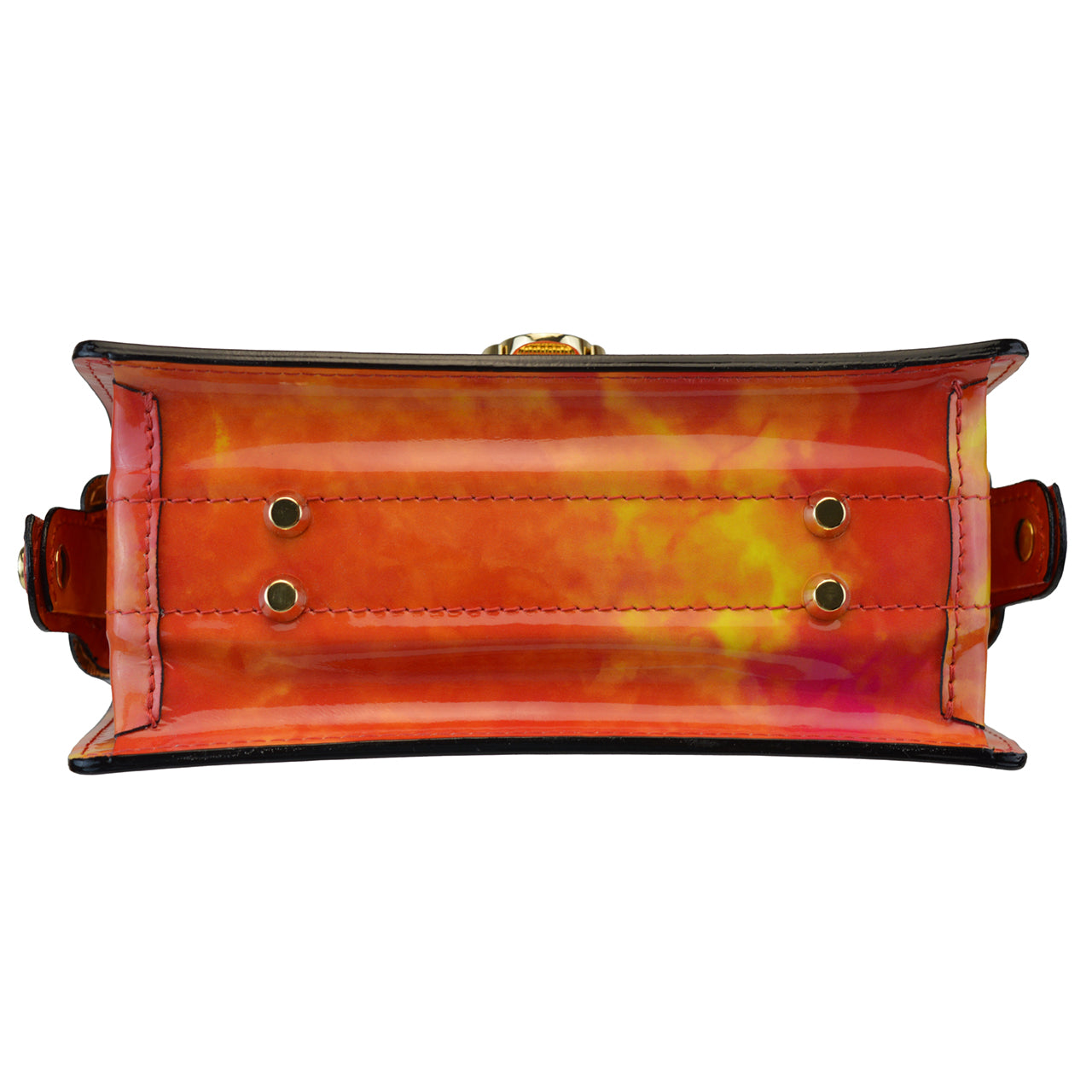 Pratesi Brunelleschi Mini Handbag in Genuine Italian Patent Leather - Fusion Brown