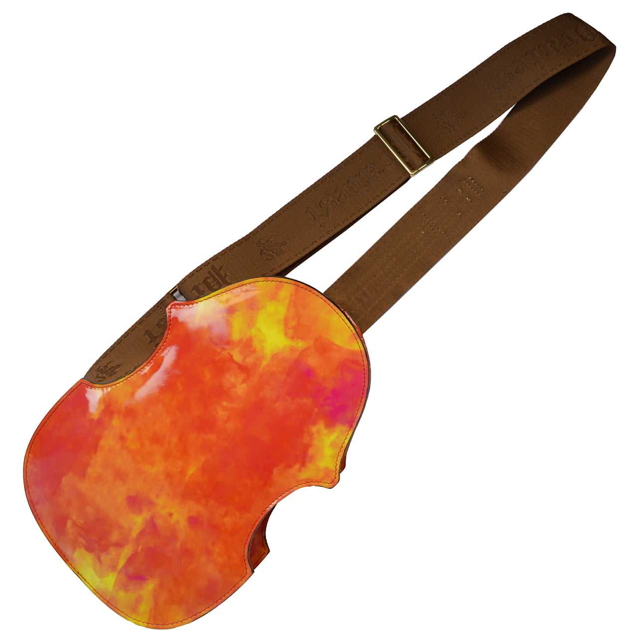 Mochila Pratesi Violino em couro envernizado genuíno Fusion - Laranja Envernizado