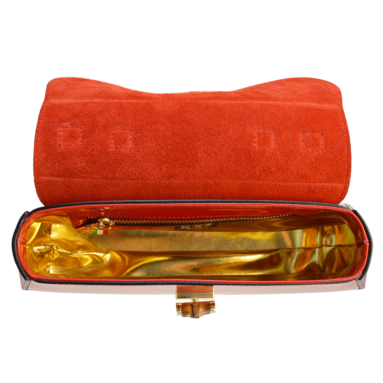 Pratesi Antella em couro envernizado italiano genuíno - cereja