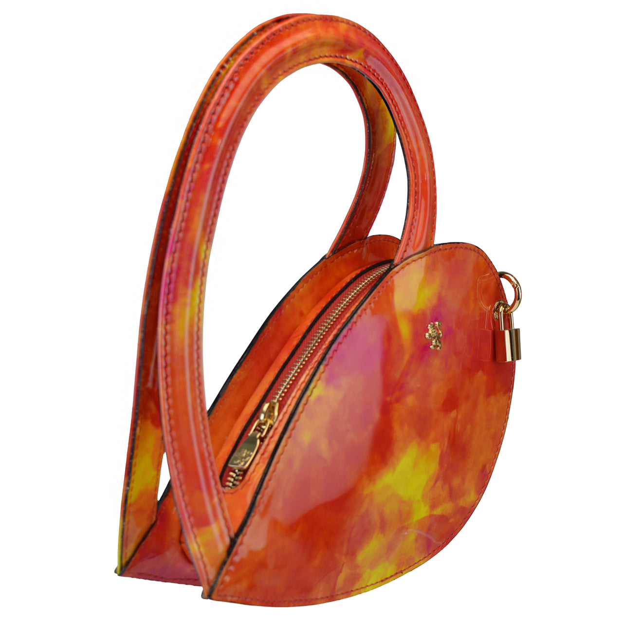 Pratesi Cuore Cross Body Bag Genuine Italian Patent Leather
