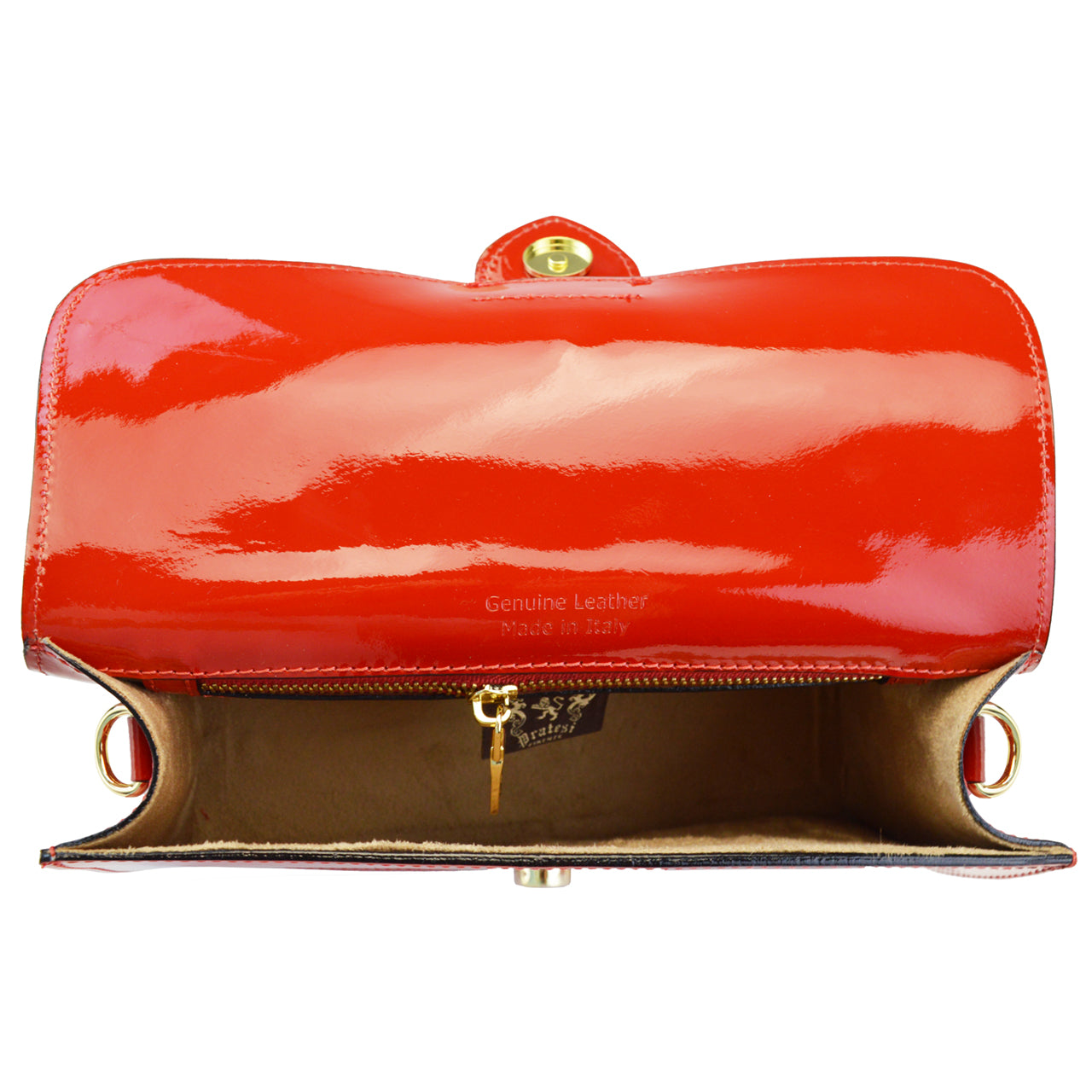 Pratesi Filiberti Bag V359 in patent calfskin - Cherry Patent Leather - LQE2