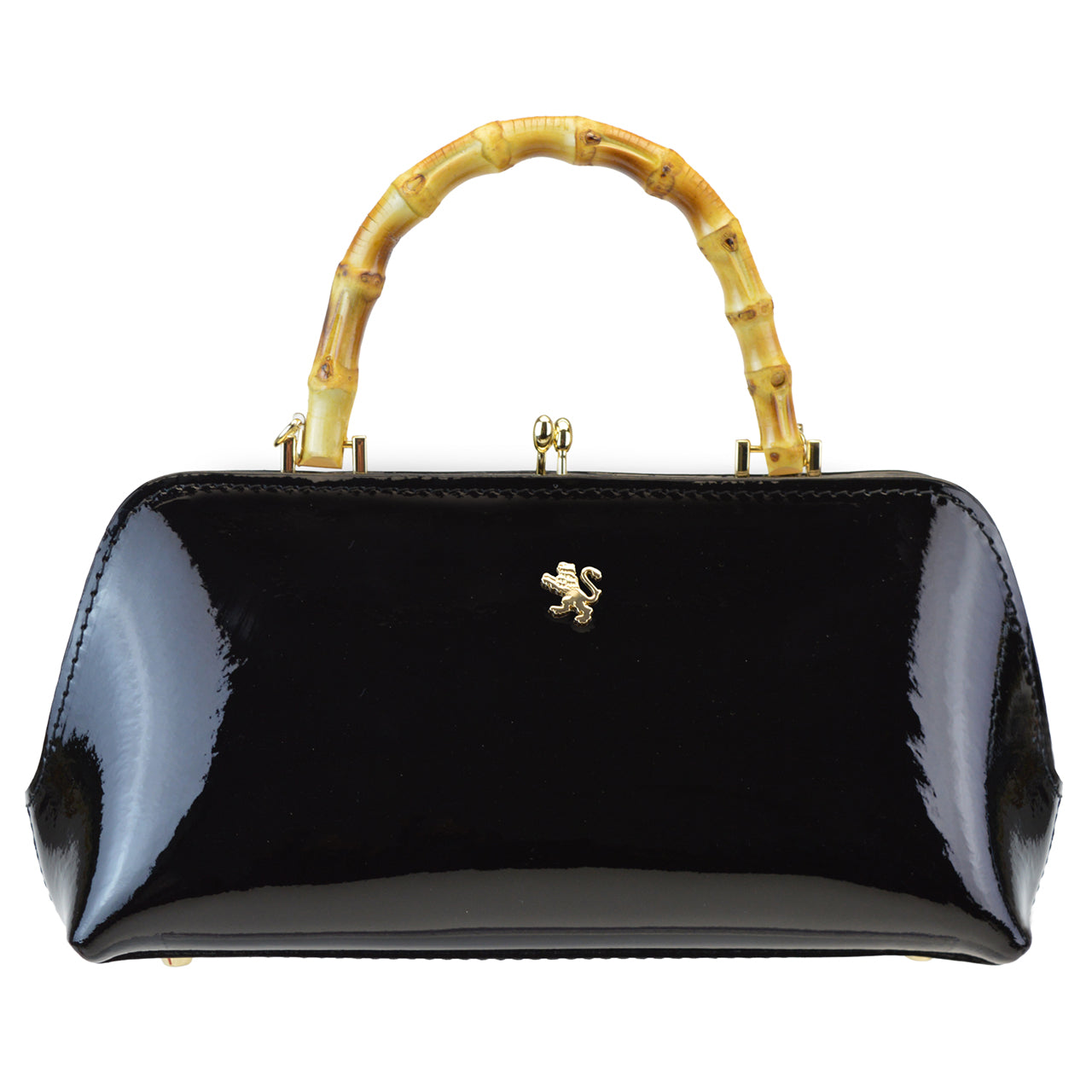 Pratesi Candeli Handbag V565 in patent calfskin - Patent Blach - LQE