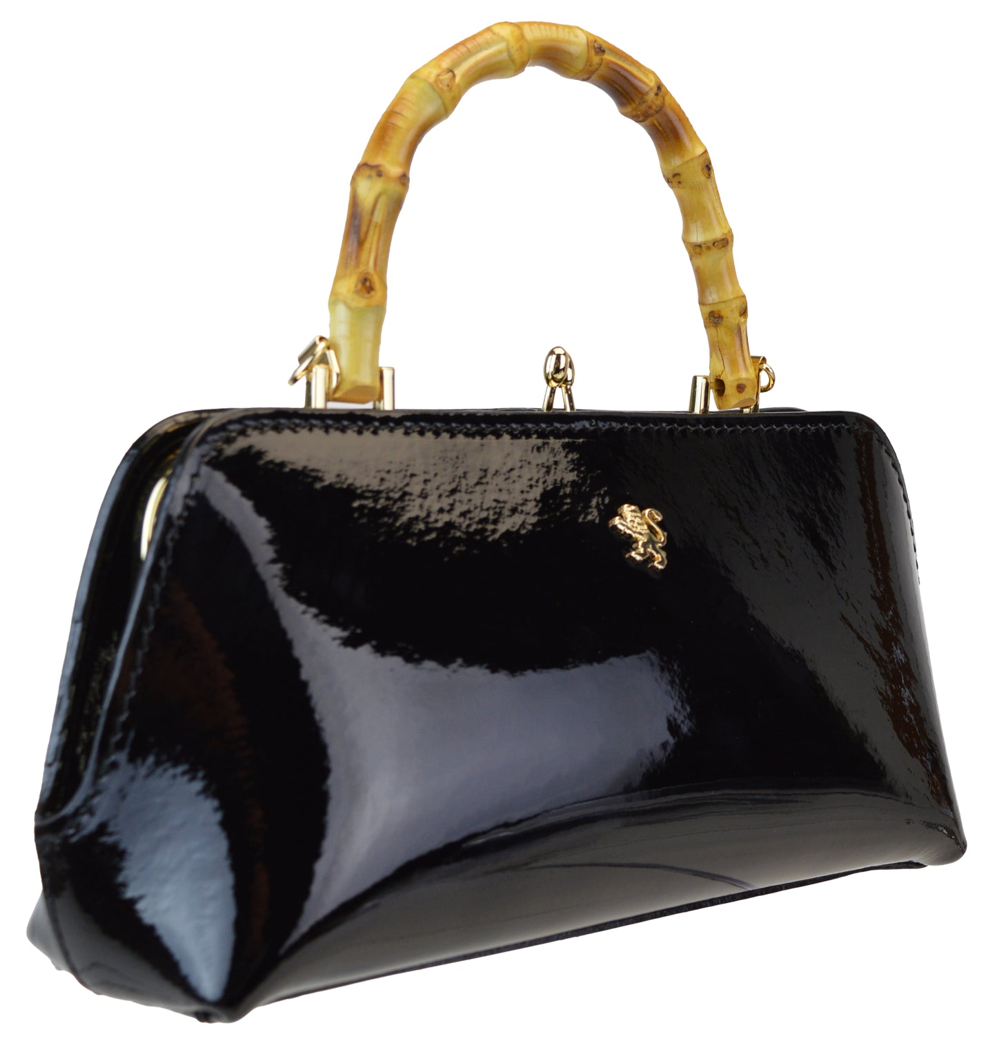 Pratesi Candeli Handbag V565 in patent calfskin - Patent Blach - LQE