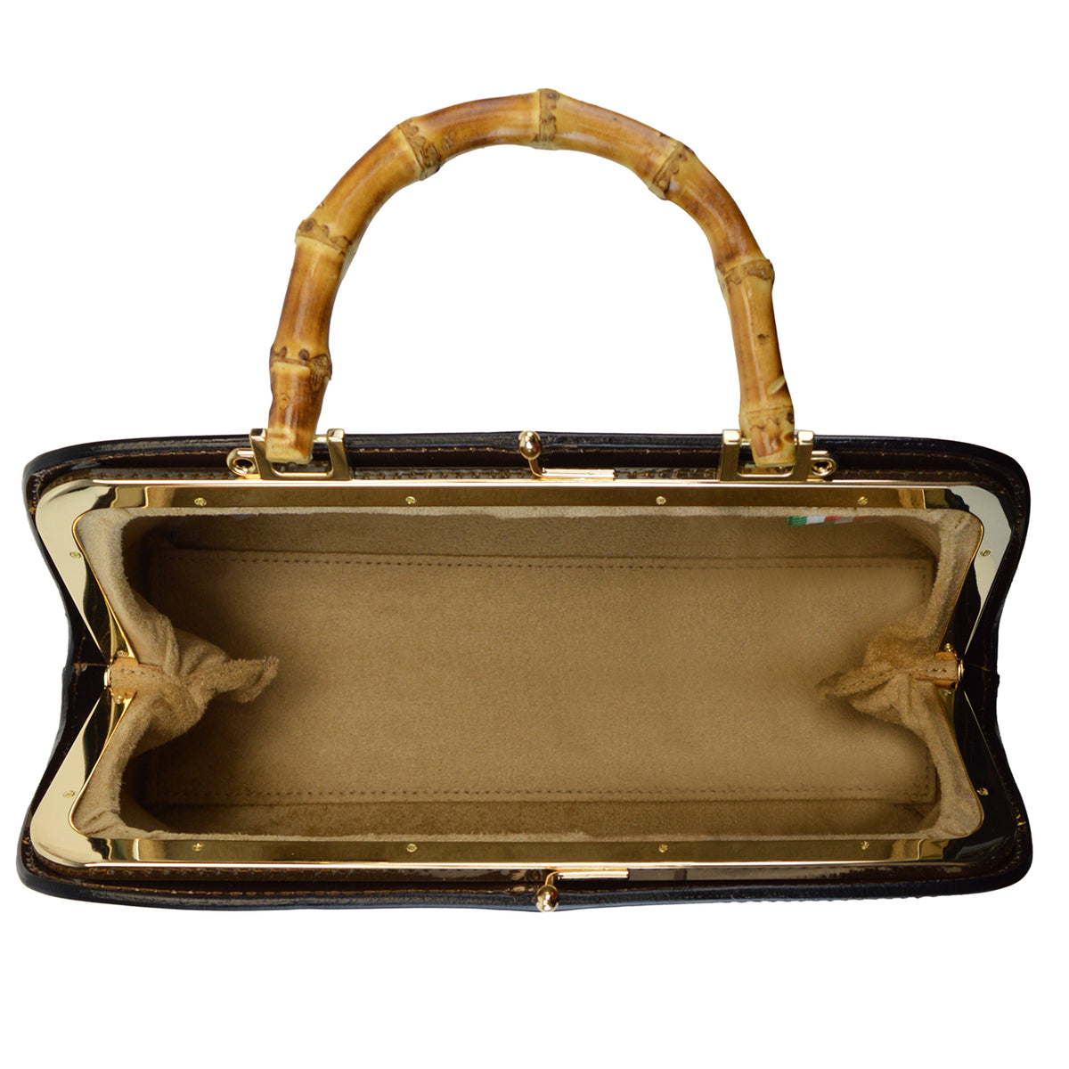 Pratesi Candeli Lux Handbag V565/27 in patent calfskin - Patent Coffee - cgpt2