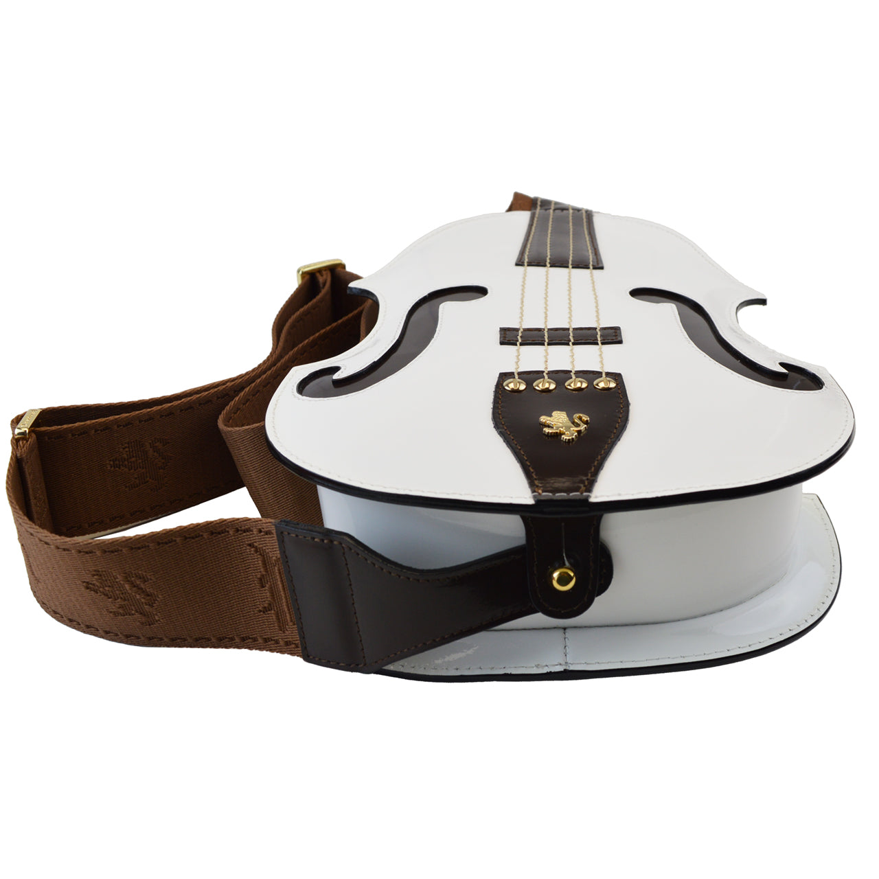 Pratesi Violino Backpack in Genuine Patent Leather - White