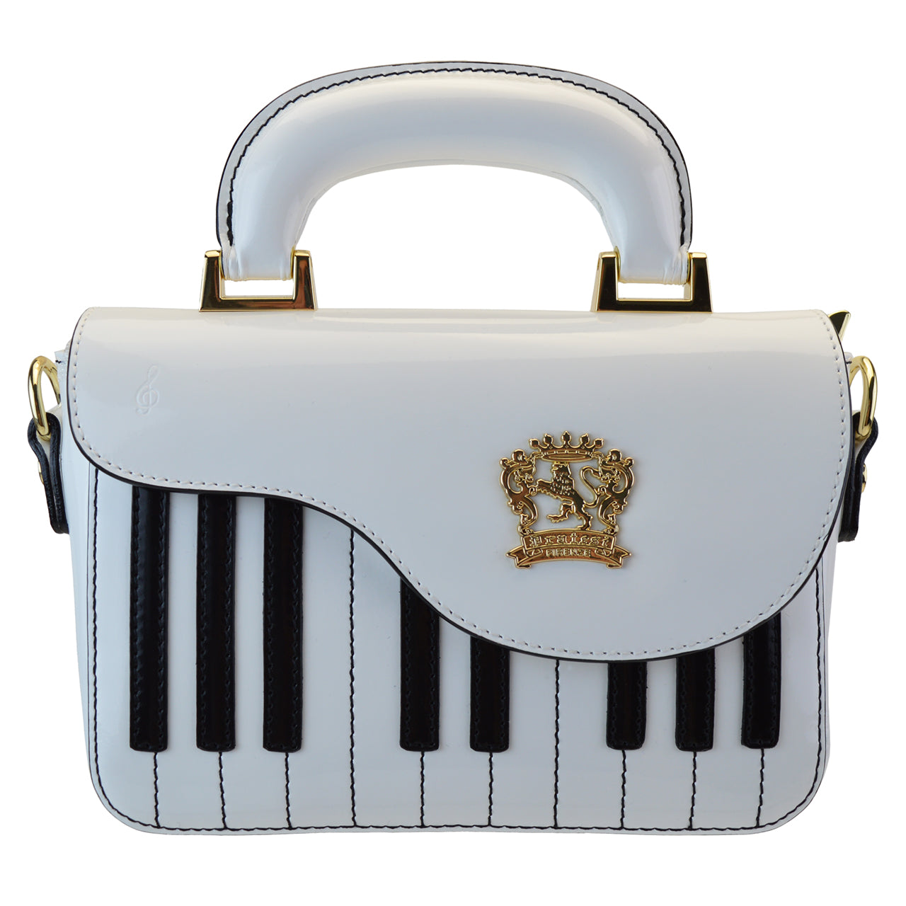 Pratesi Pianola V534 Cross Body Bag in cow leather - Patent White - LQE2