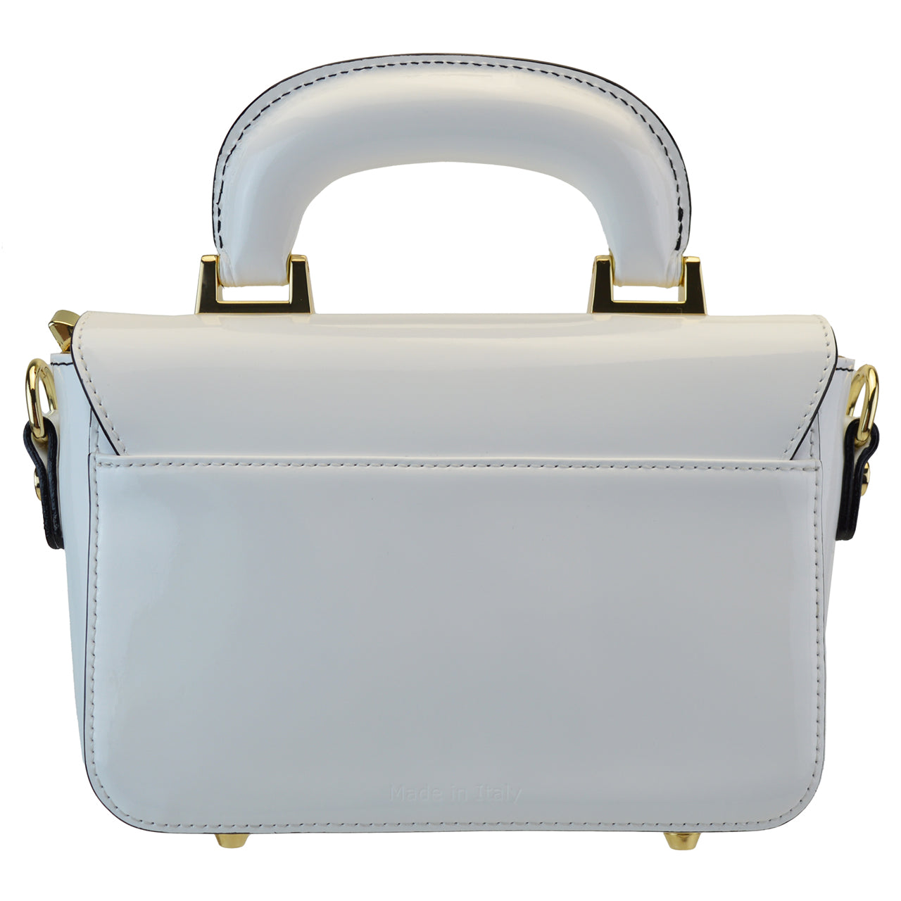 Pratesi Pianola V534 Cross Body Bag in cow leather - Patent White - LQE2