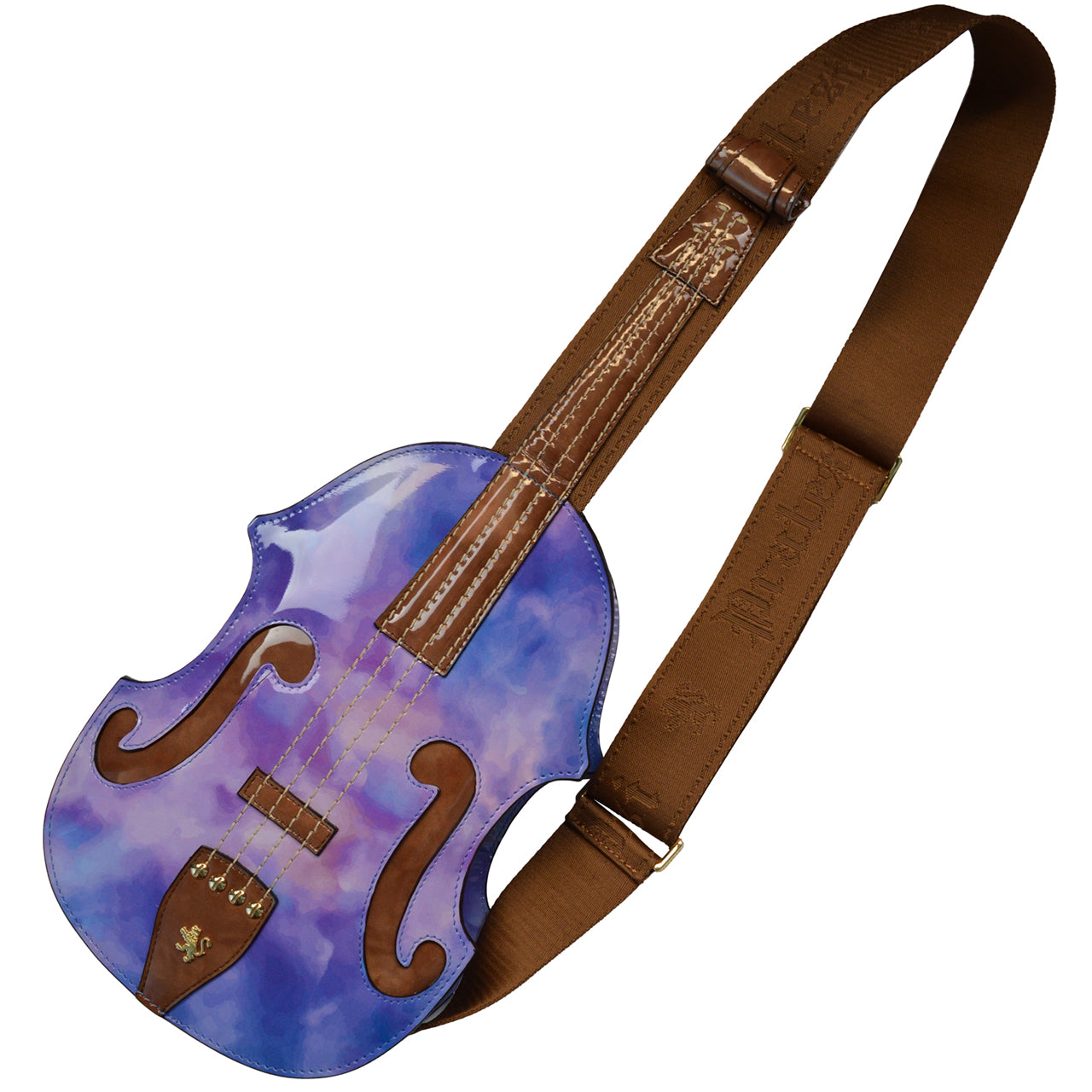 Mochila Pratesi Violino em couro envernizado genuíno Fusion - Azul celeste