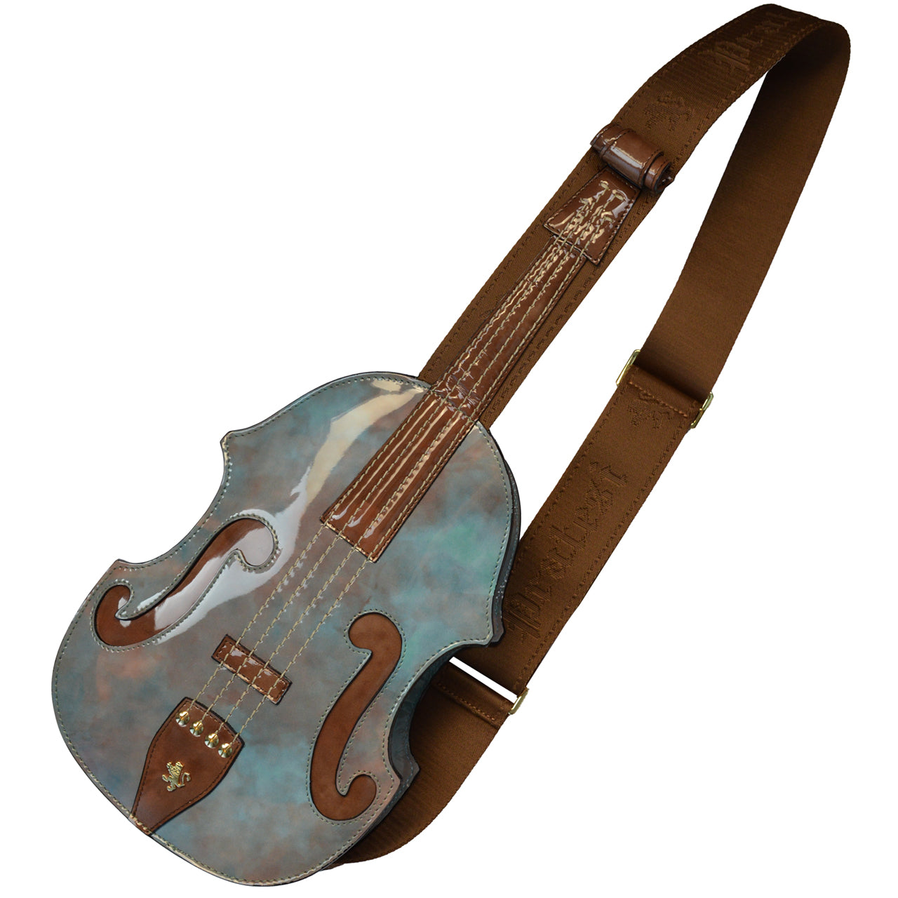 Pratesi Violino Backpack in Genuine Fusion Patent Leather - Green