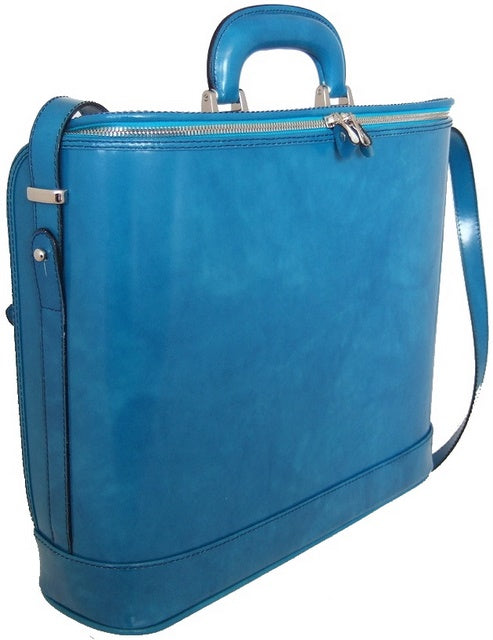 Pratesi Raphaello ラップトップ バッグ 17 牛革 - Radica Sky-Blue