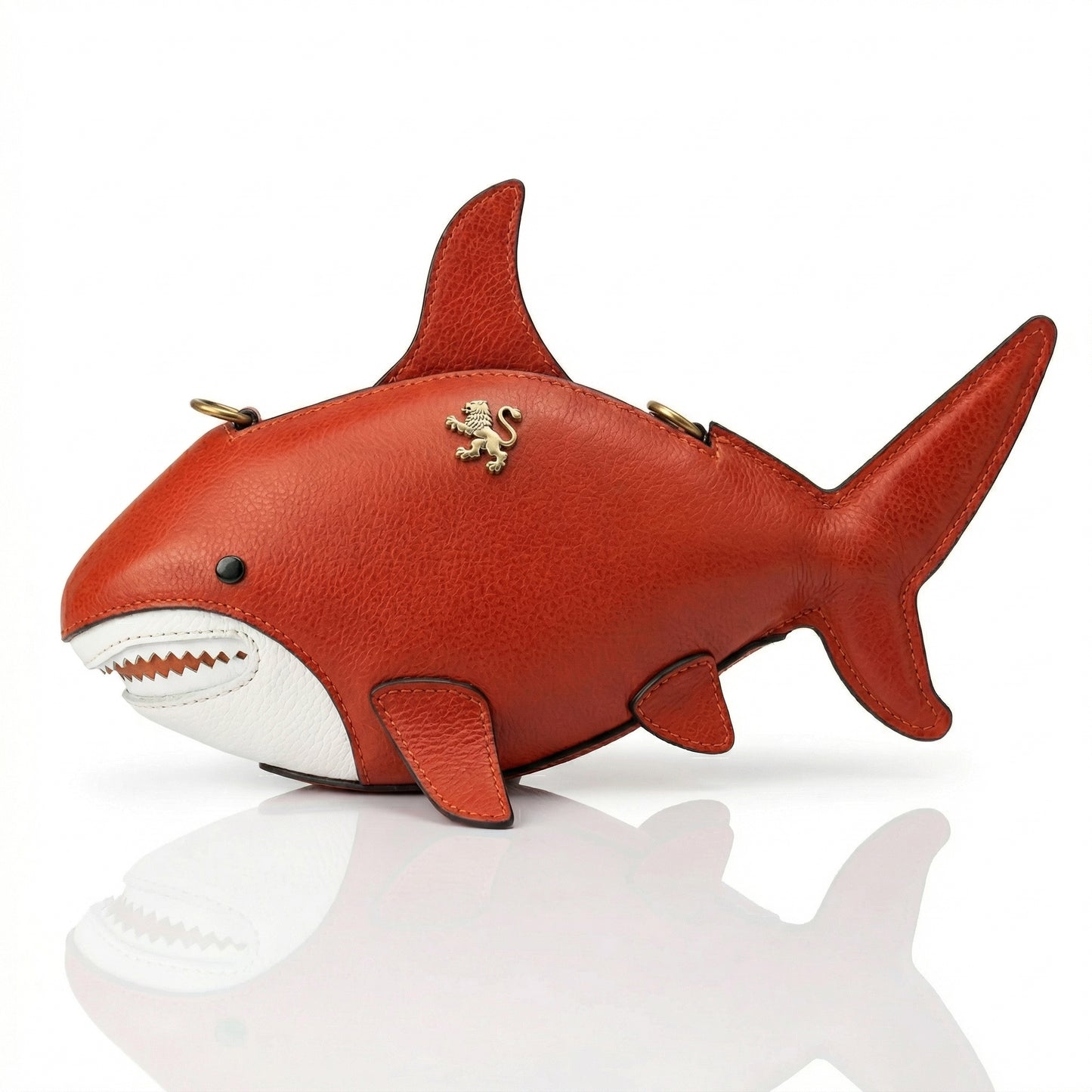 Pratesi Shark, CrossBody Bag B222 in Full Grane Leather - Bruce Cherry - LQE2